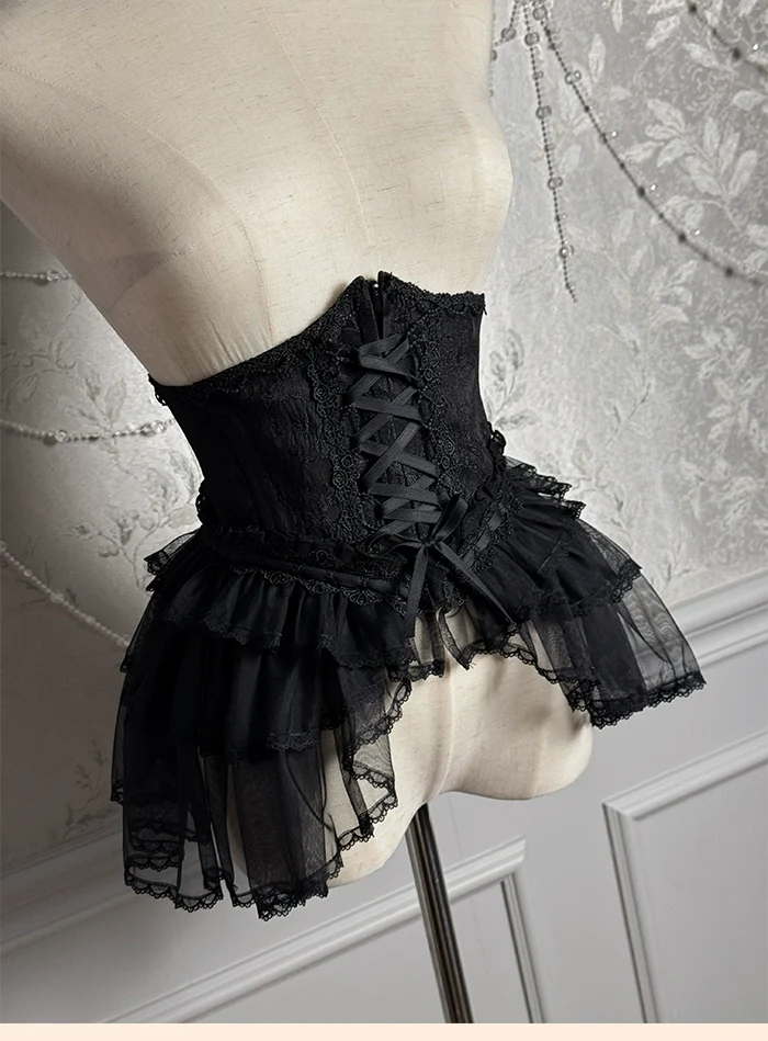 Alice Girl - Cross - Gothic Princess Lolita Corset with Multiple Layers Hem - Image 27