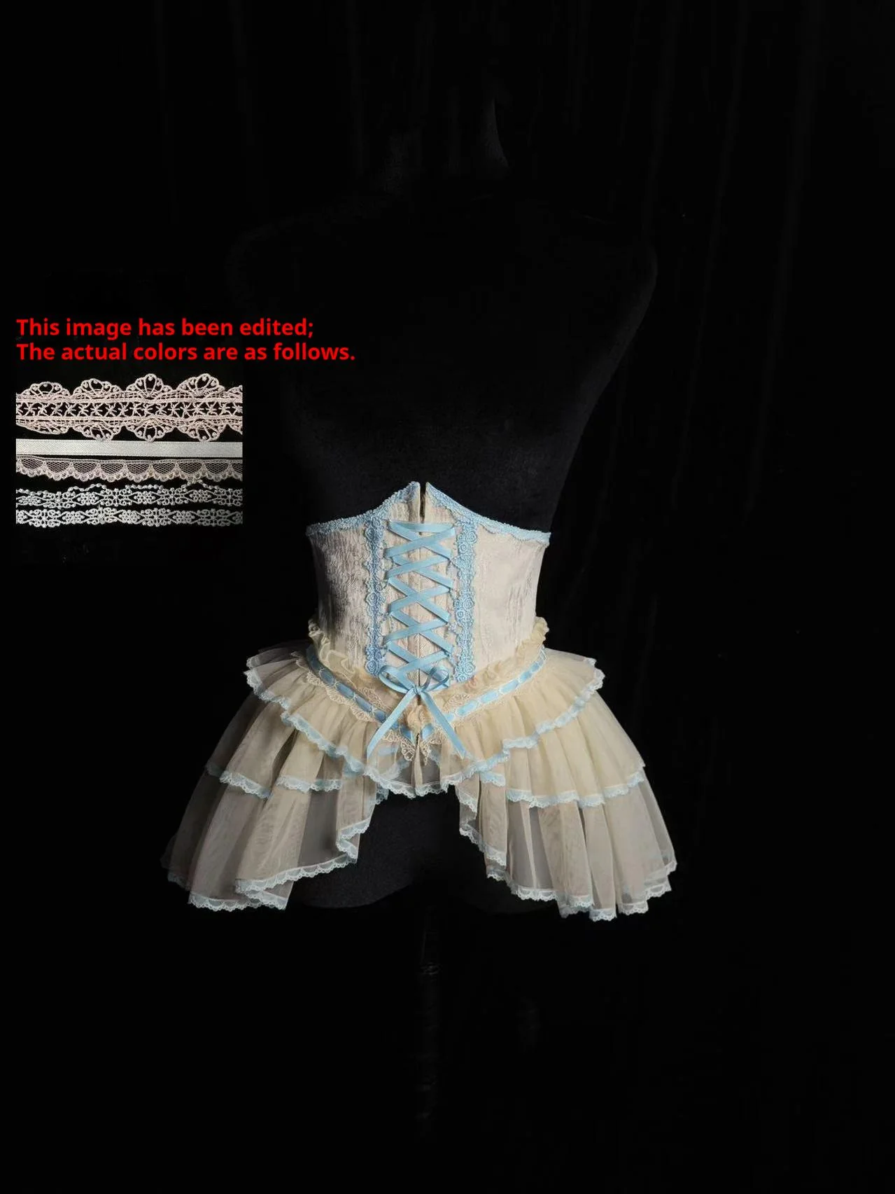 Alice Girl - Cross - Gothic Princess Lolita Corset with Multiple Layers Hem - Image 32