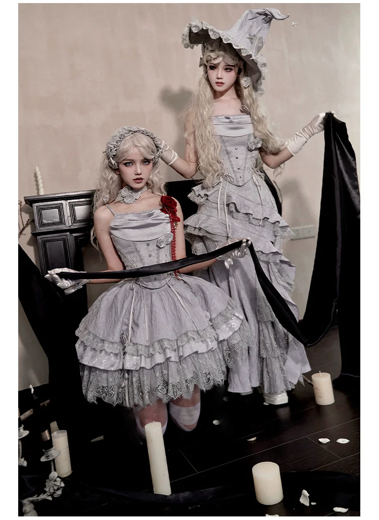 With PUJI - Letter and Poetry · Twilight - Gothic Witch Lolita SK Suit Bodice Mermaid Dress - Image 12