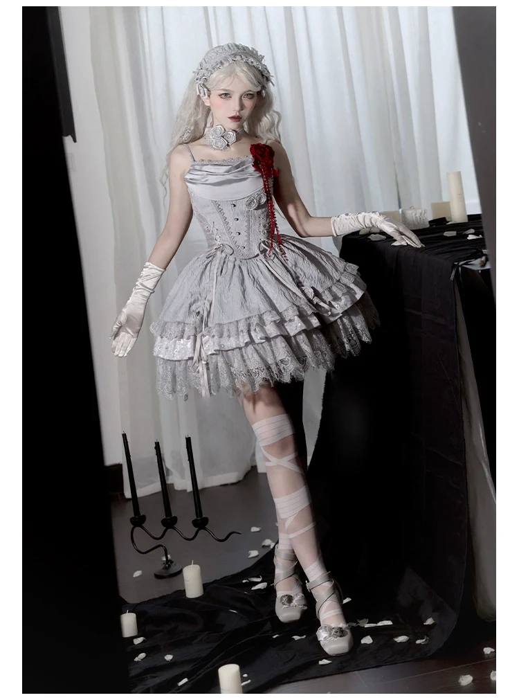 With PUJI - Letter and Poetry · Twilight - Gothic Witch Lolita SK Suit Bodice Mermaid Dress - Image 15