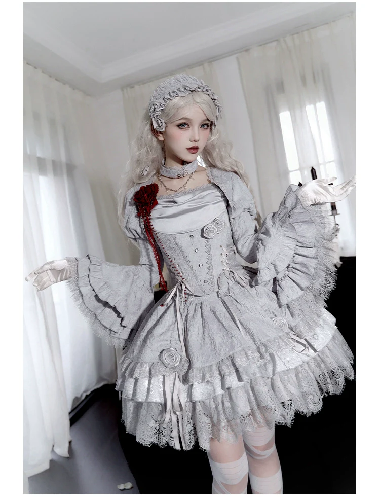 With PUJI - Letter and Poetry · Twilight - Gothic Witch Lolita SK Suit Bodice Mermaid Dress - Image 17