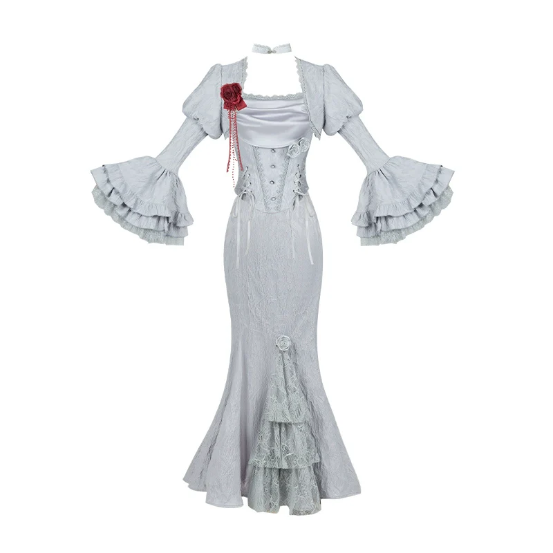 With PUJI - Letter and Poetry · Twilight - Gothic Witch Lolita SK Suit Bodice Mermaid Dress - Image 26