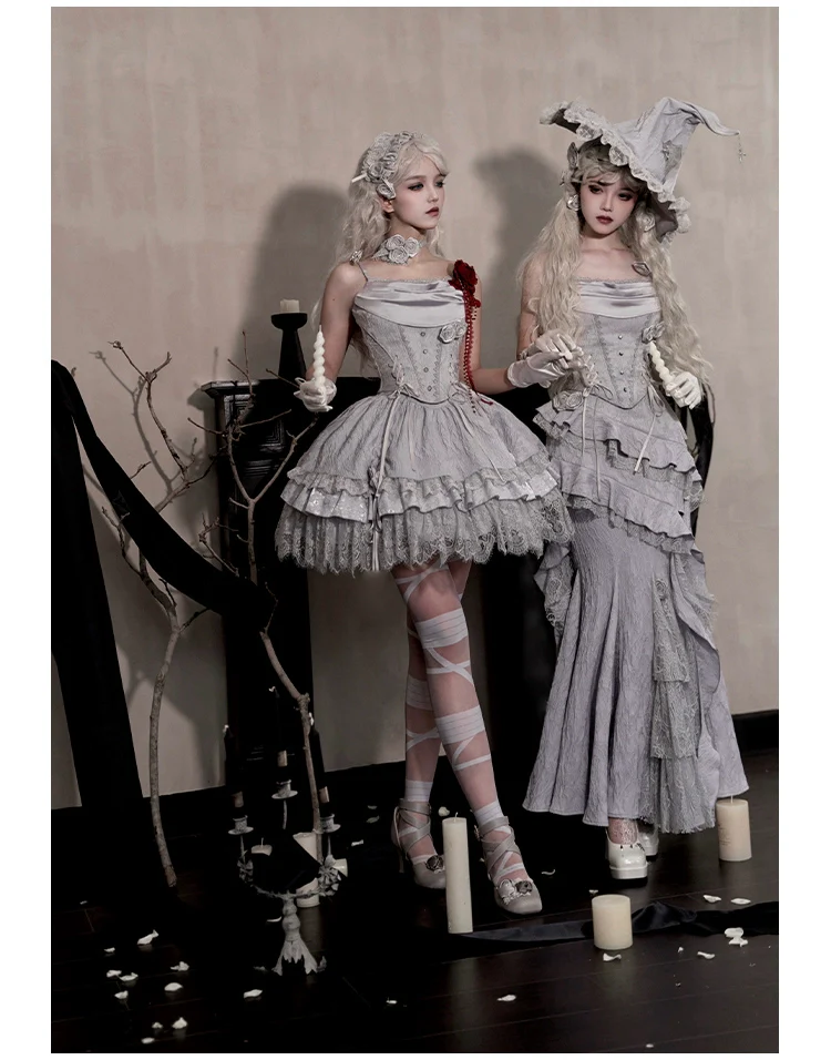 With PUJI - Letter and Poetry · Twilight - Gothic Witch Lolita SK Suit Bodice Mermaid Dress - Image 3
