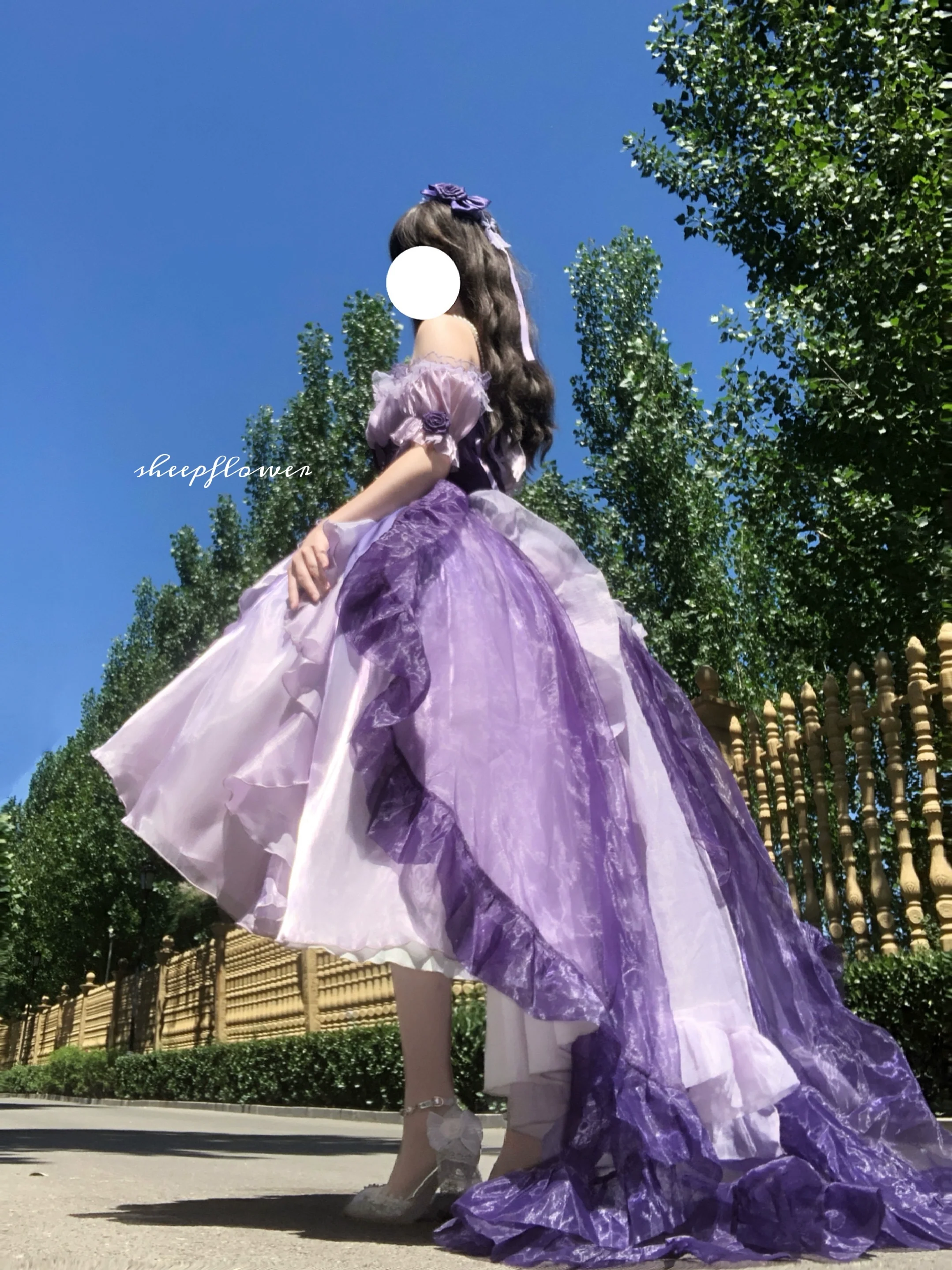 Meowing and fruity - Midsummer Dream - Gradient Color Wedding Lolita JSK Dress Set, Fishbone Waist - Image 6