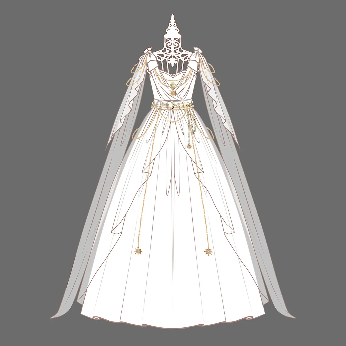 Divine - Elegant Greek Mythology Style Lolita JSK Irregular Hem White JSK Dress - Image 11