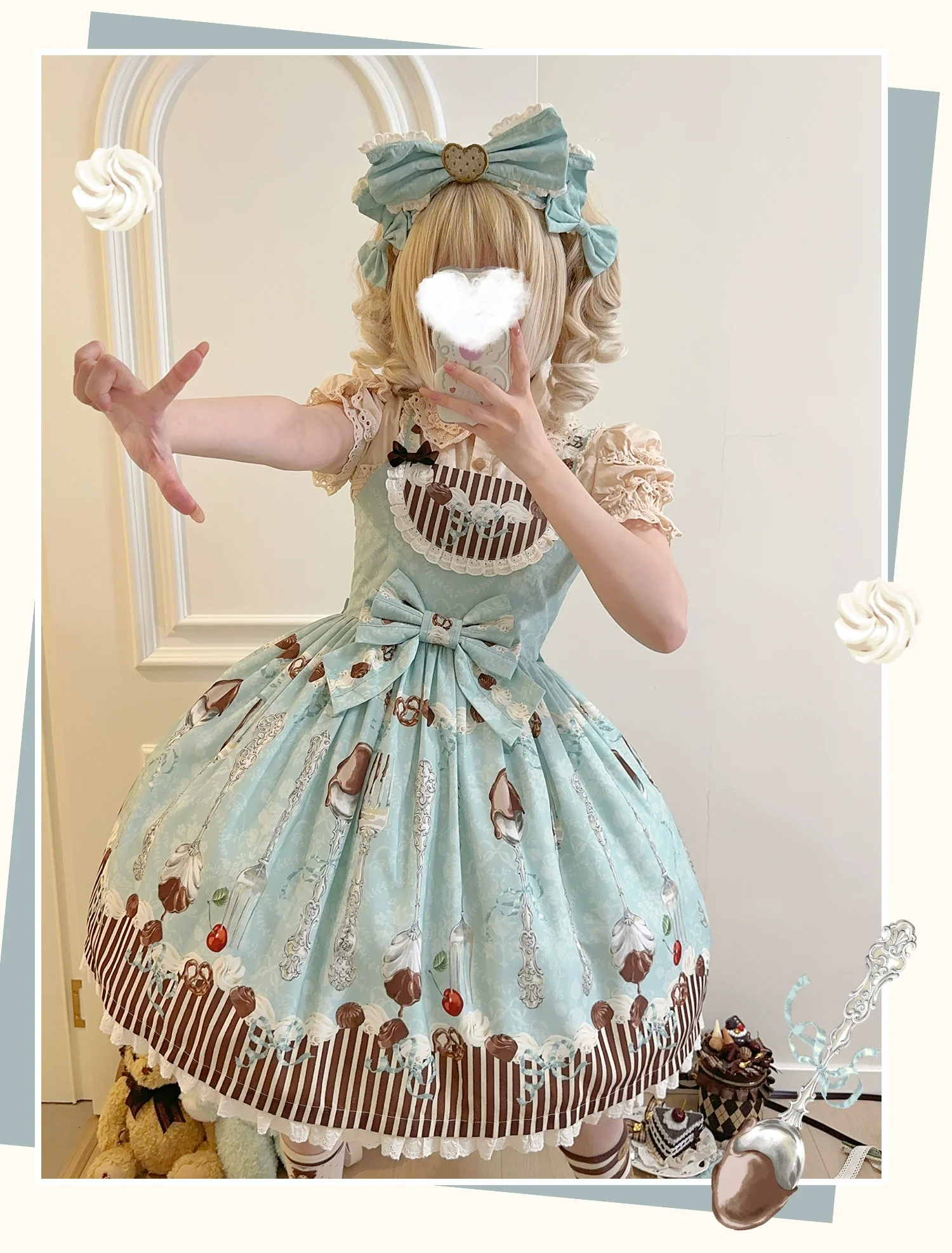 Sweet Dream Sheep - Sweet Dessert - Green Lolita Jumper Dress Lolita Headwear - Image 10