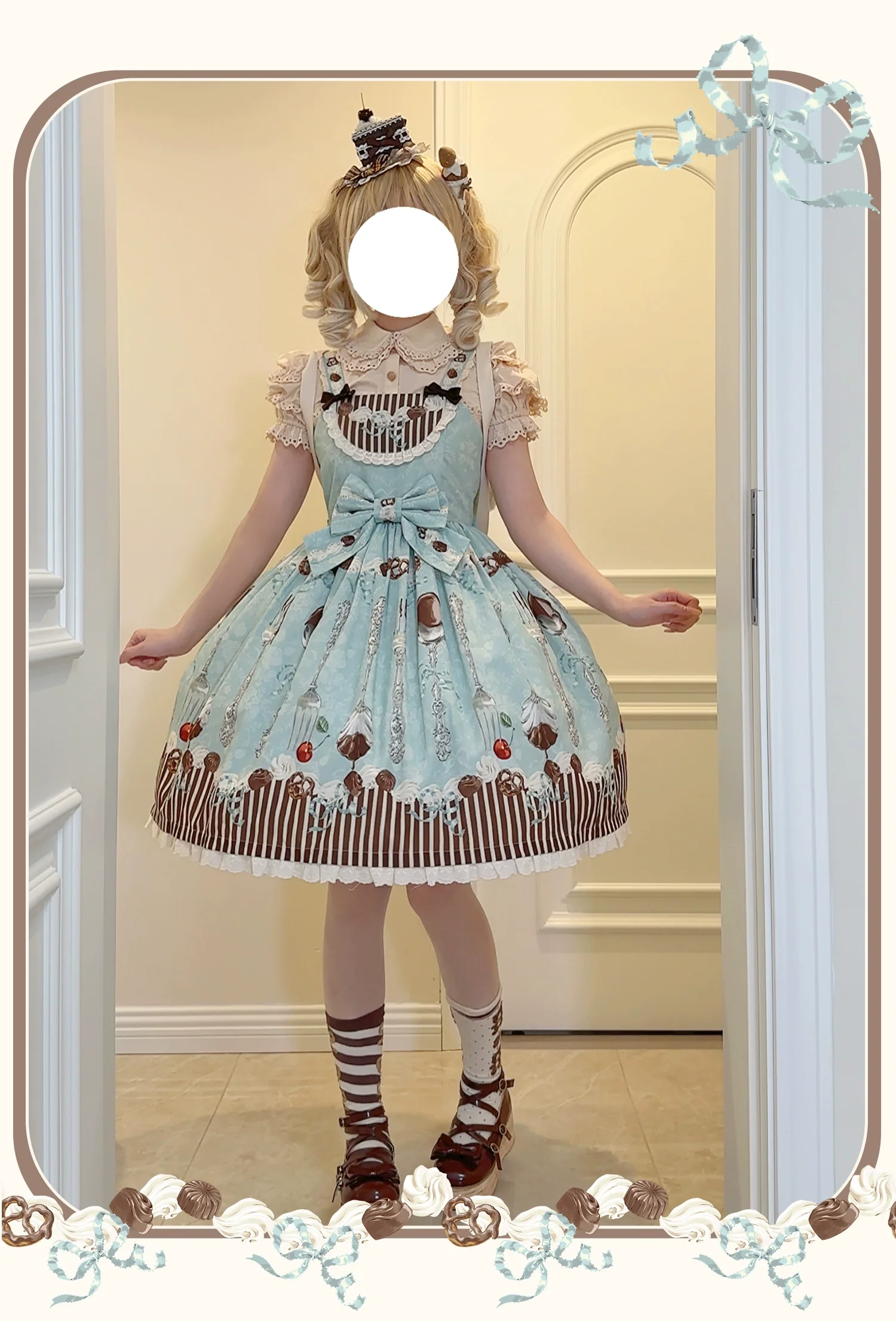 Sweet Dream Sheep - Sweet Dessert - Green Lolita Jumper Dress Lolita Headwear - Image 11