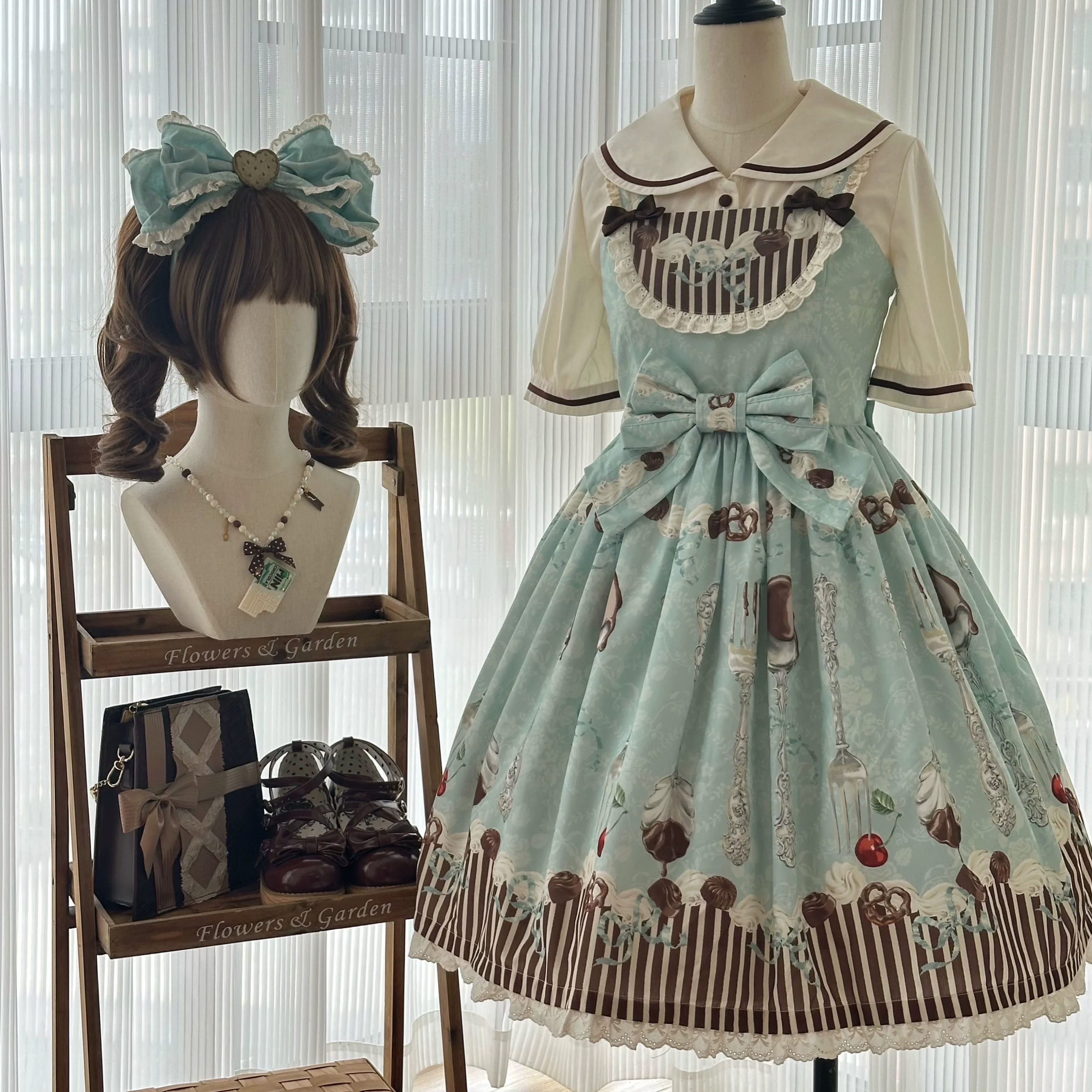 Sweet Dream Sheep - Sweet Dessert - Green Lolita Jumper Dress Lolita Headwear - Image 21