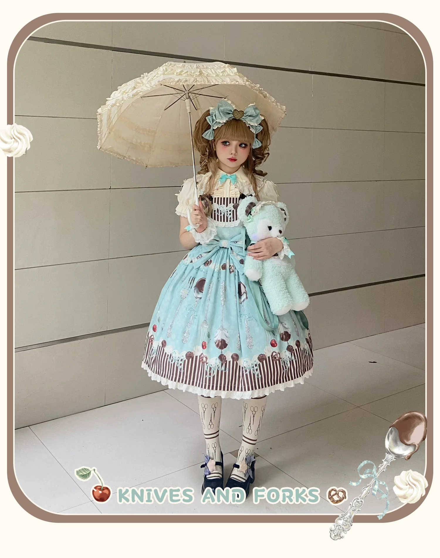 Sweet Dream Sheep - Sweet Dessert - Green Lolita Jumper Dress Lolita Headwear - Image 7