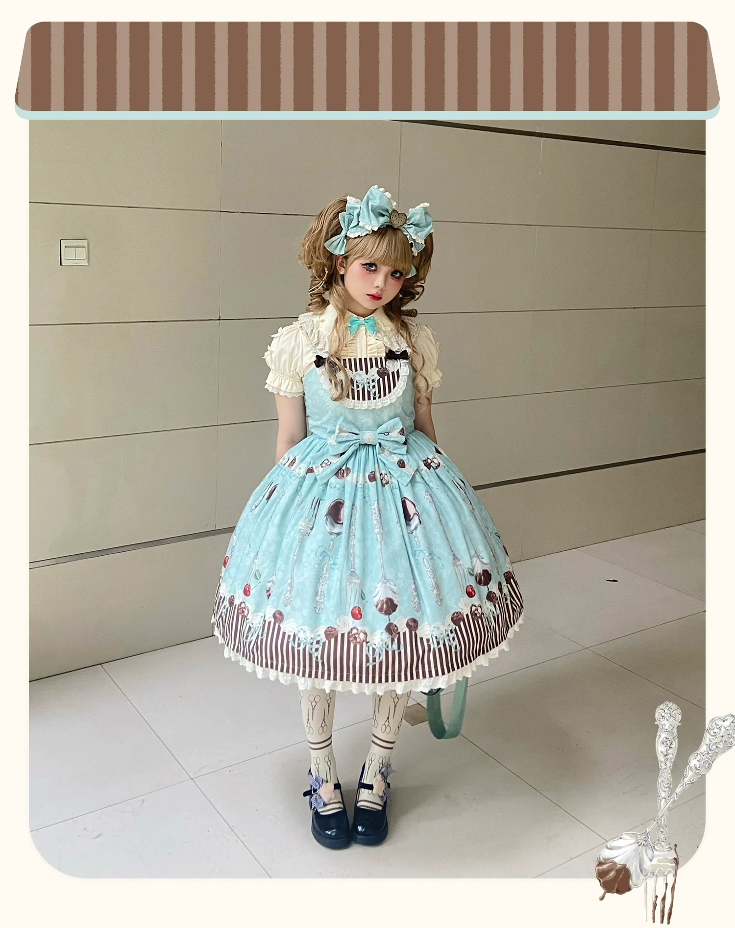 Sweet Dream Sheep - Sweet Dessert - Green Lolita Jumper Dress Lolita Headwear - Image 8