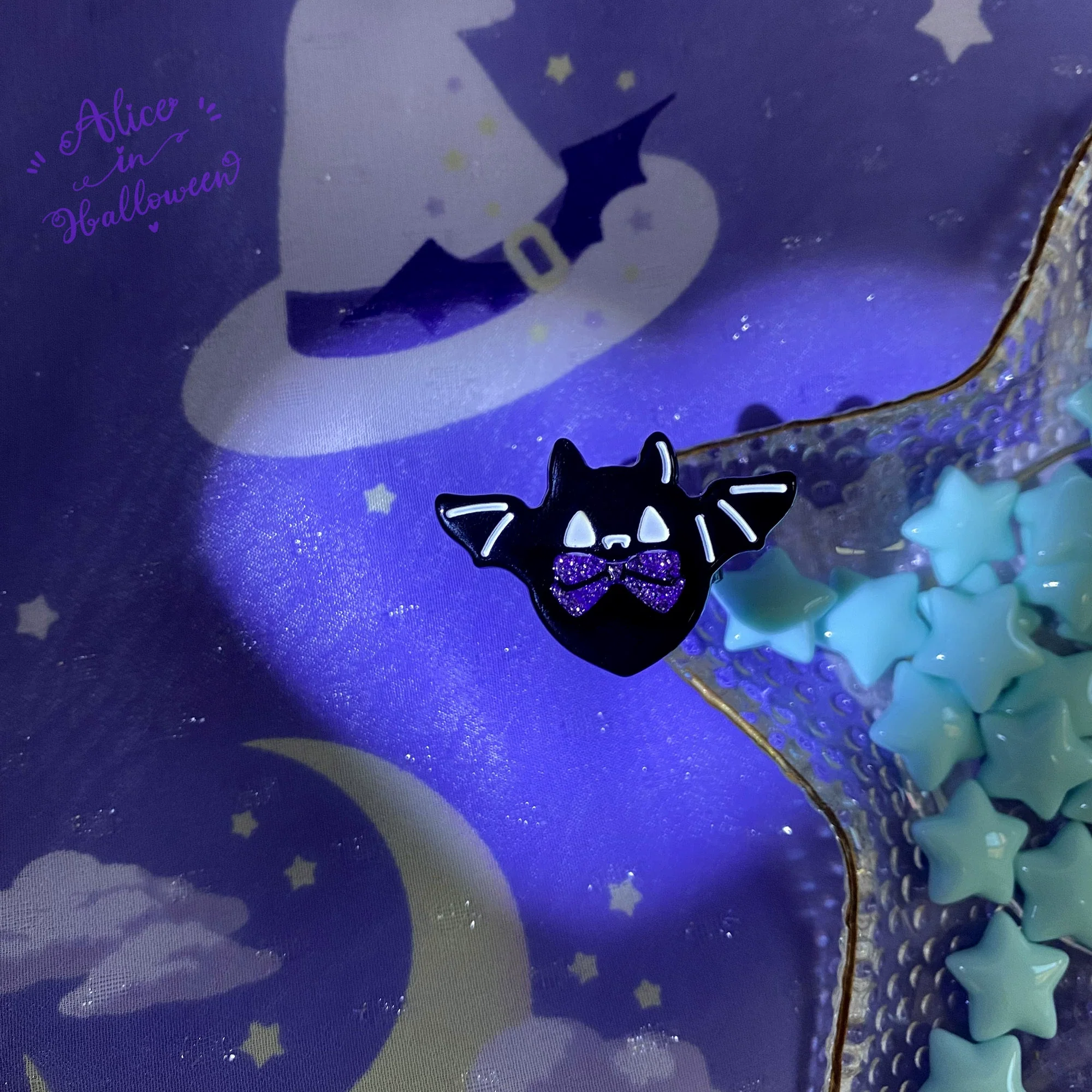 Chubby Bat - Halloween Colorful Beads Lolita Necklace, Bat Accents - Image 6