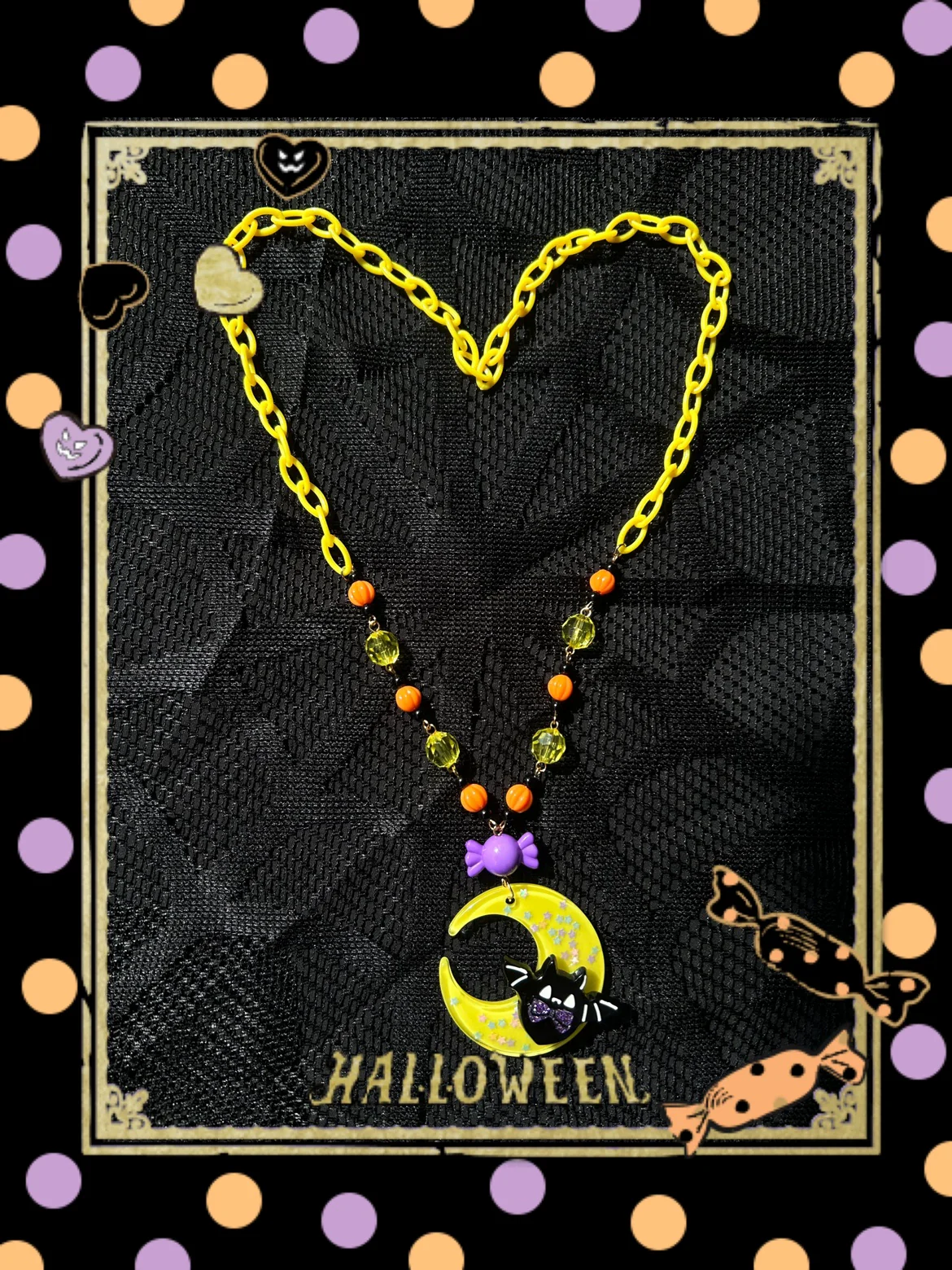 Chubby Bat - Halloween Colorful Beads Lolita Necklace, Bat Accents - Image 9