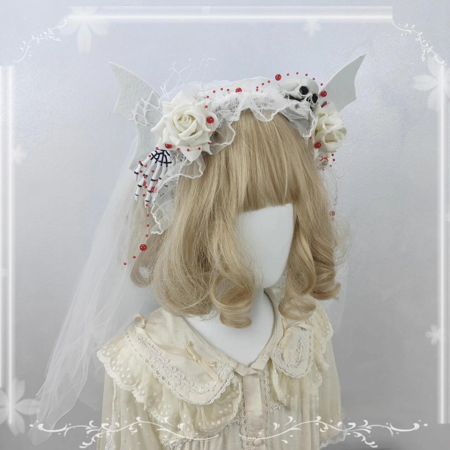 Halloween Gothic Lolita Accessories, White Bride Style - Image 4