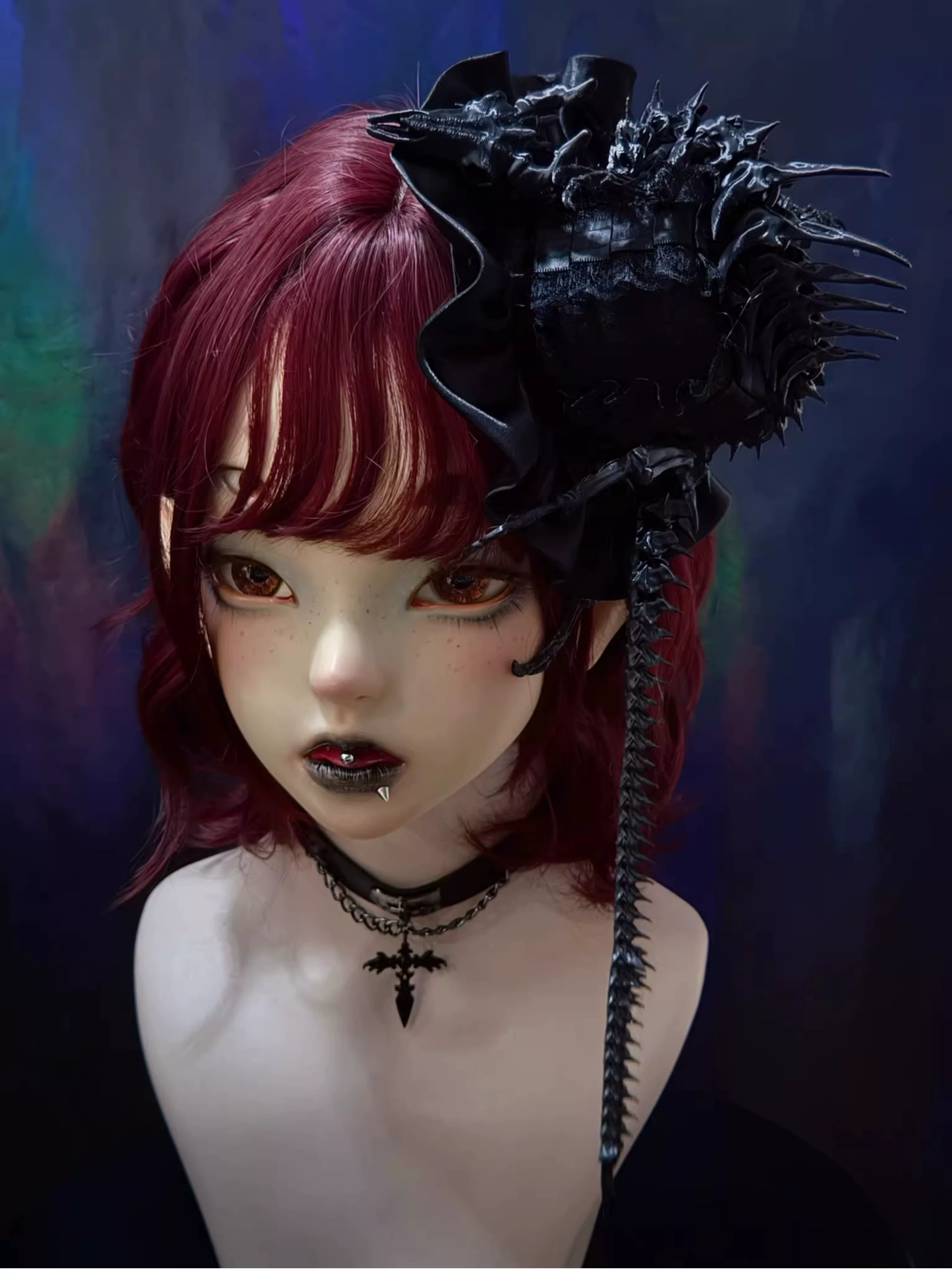Halloween Gothic Lolita Headdress, Eyeball & Skeleton Accent - Image 5