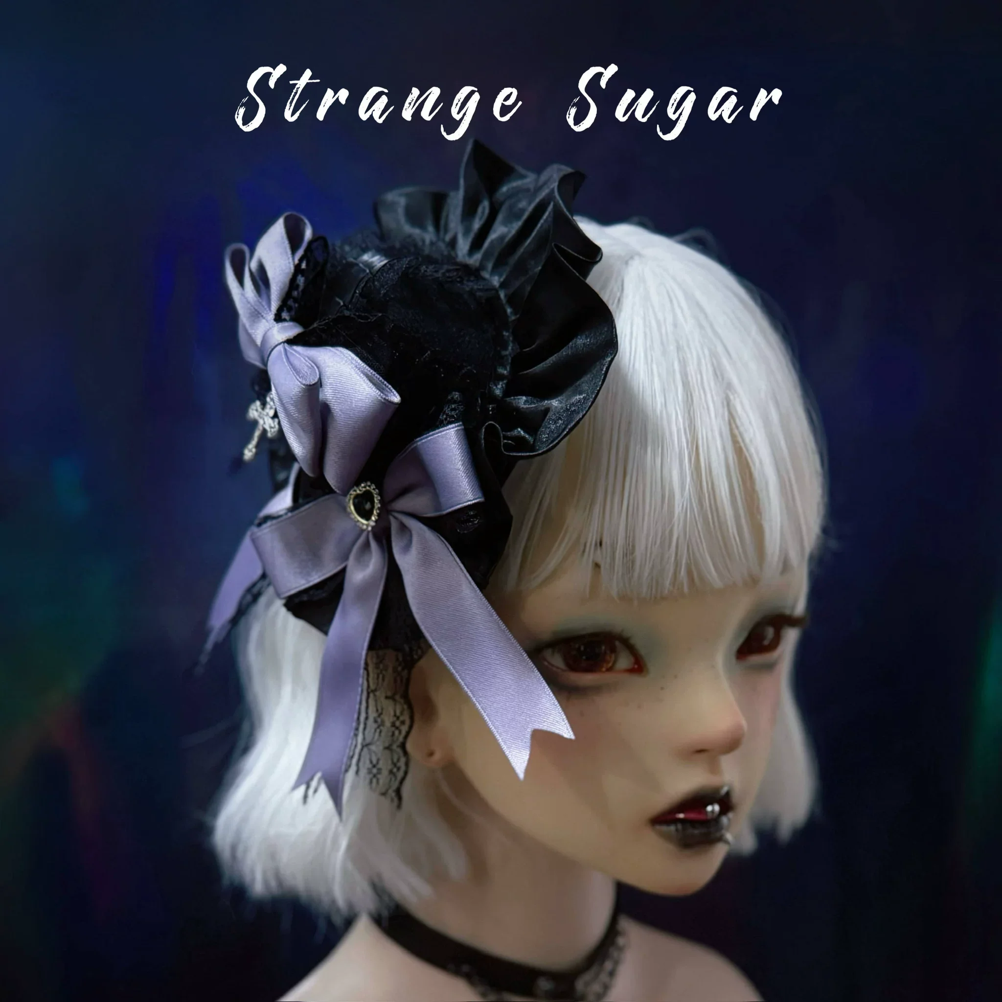 Halloween Gothic Lolita Headdress, Eyeball & Skeleton Accent - Image 6