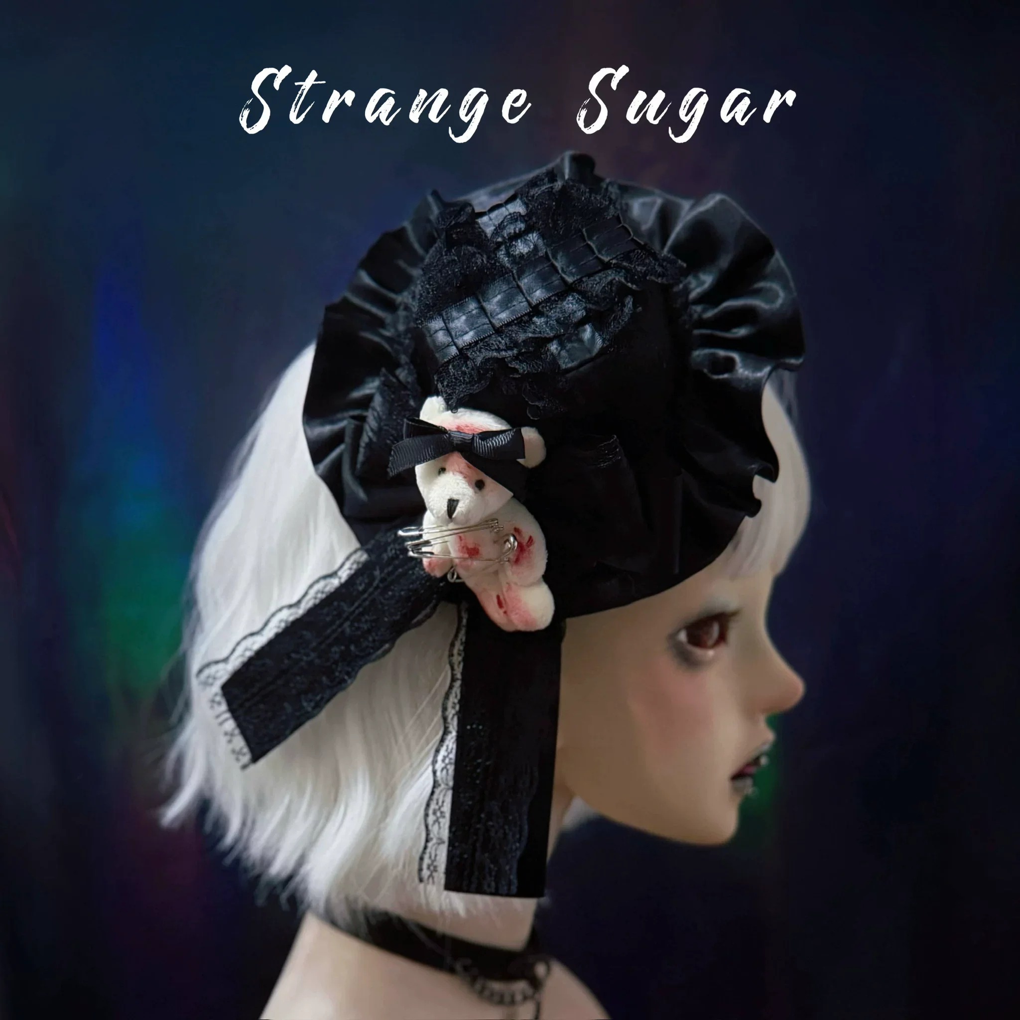 Halloween Gothic Lolita Headdress, Eyeball & Skeleton Accent - Image 8