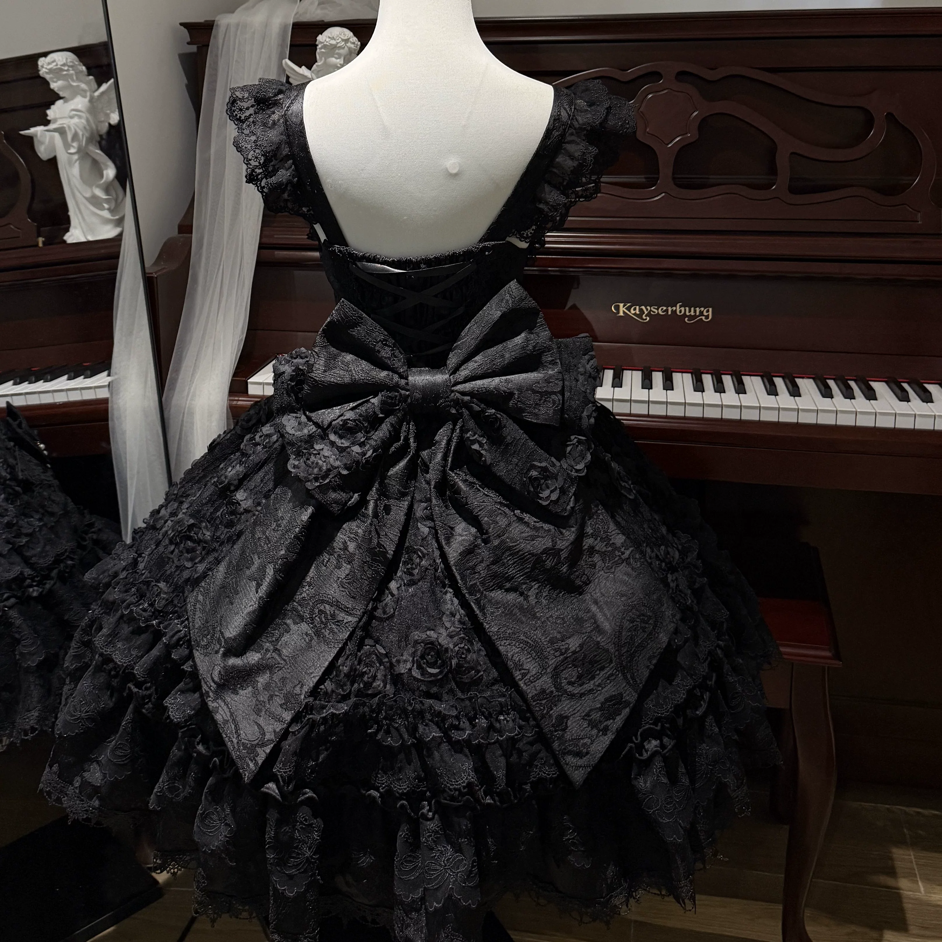 Rose Princess - Halloween Gothic Lolita JSK, Sheer Rose Dress - Image 18