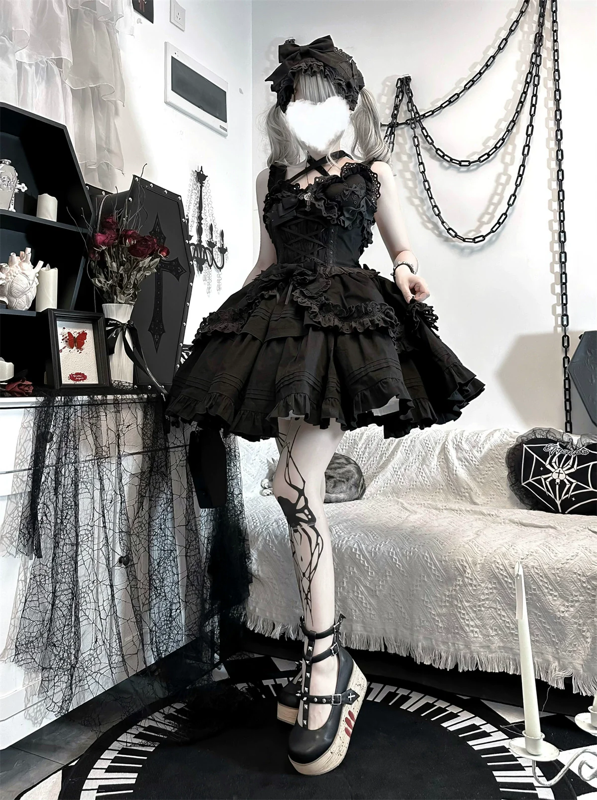 Halloween Gothic Lolita JSK Short Lolita Jumper Dress - Image 35