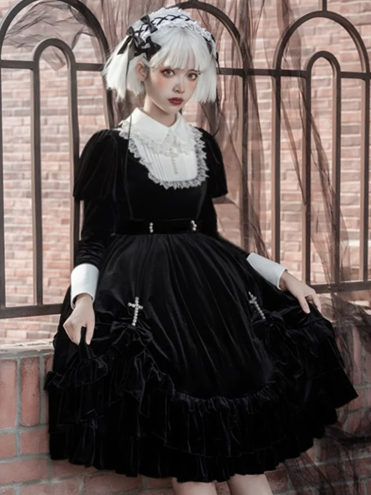 Sweet Date - Halloween Gothic Lolita OP Dress Princess Winter Dress - Image 4