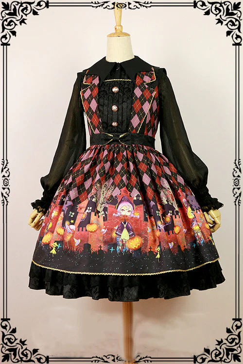 Halloween Lolita Shirt Gothic Bat Collar - Image 11