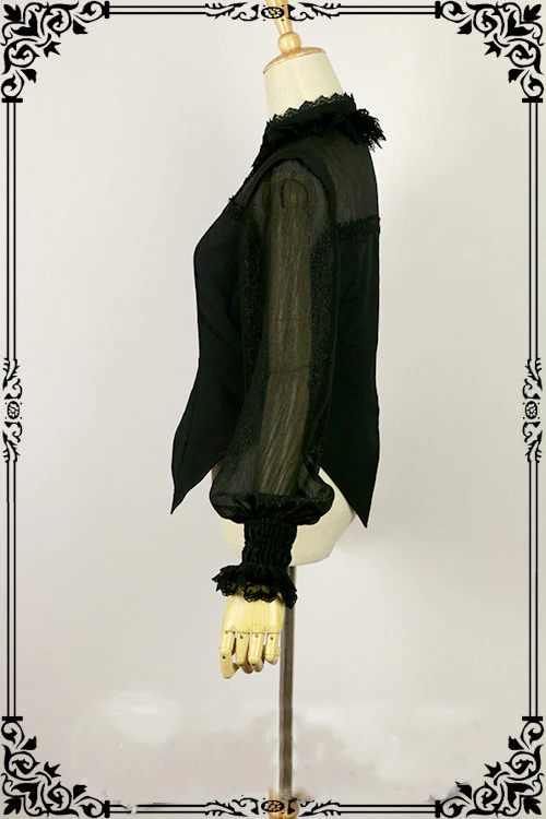 Halloween Lolita Shirt Gothic Bat Collar - Image 12