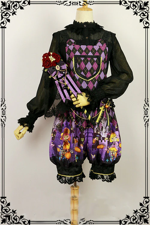 Halloween Lolita Shirt Gothic Bat Collar - Image 14