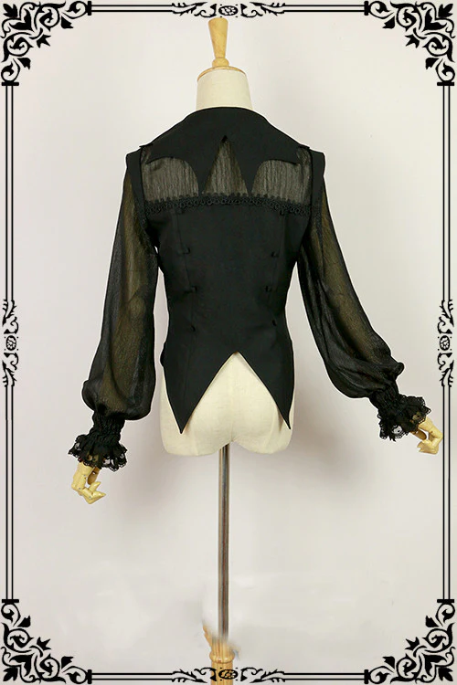 Halloween Lolita Shirt Gothic Bat Collar - Image 8