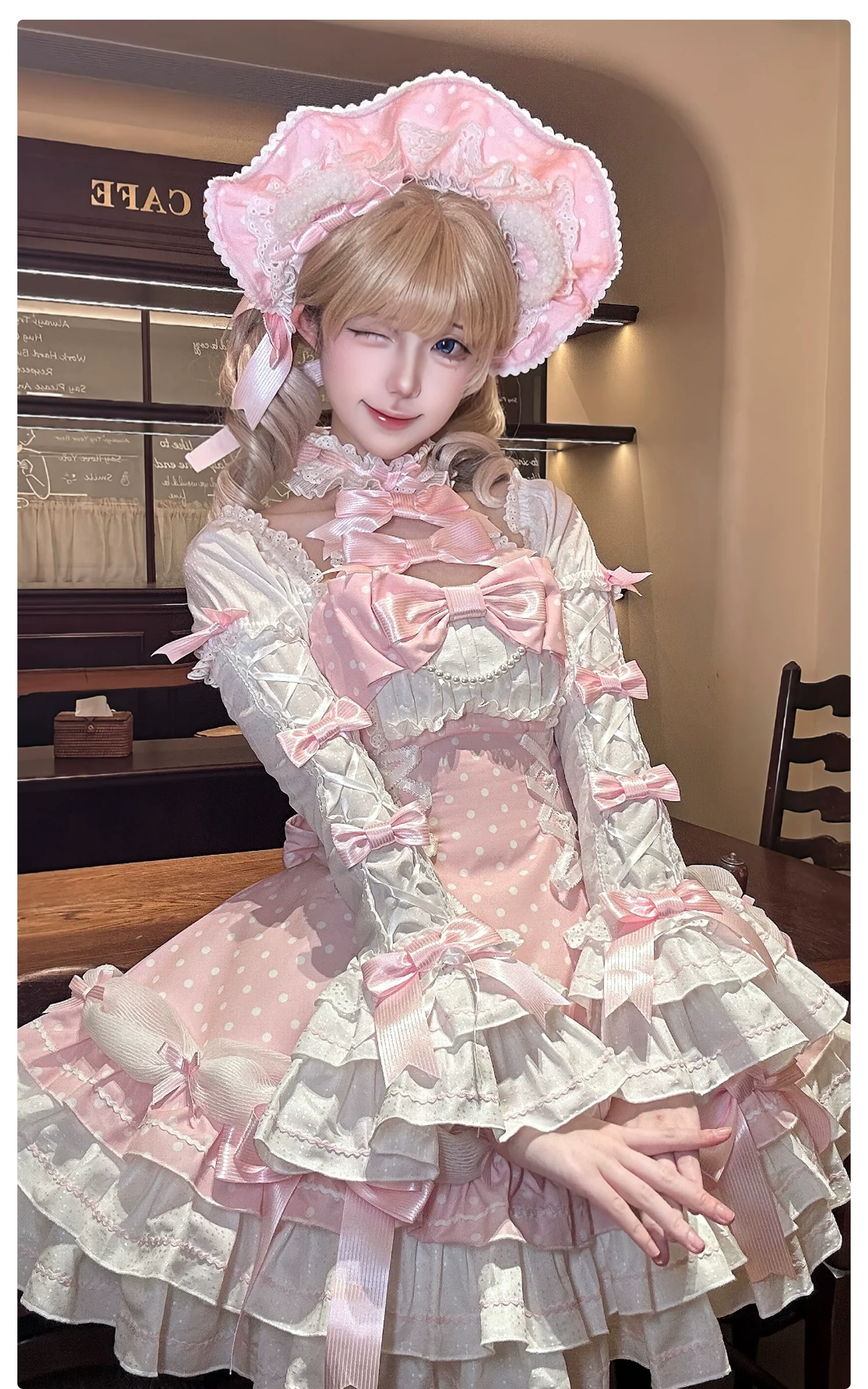 Alice Girl - Old School Polka Dots - Halter Neck Sweet Lolita OP Dress - Image 10