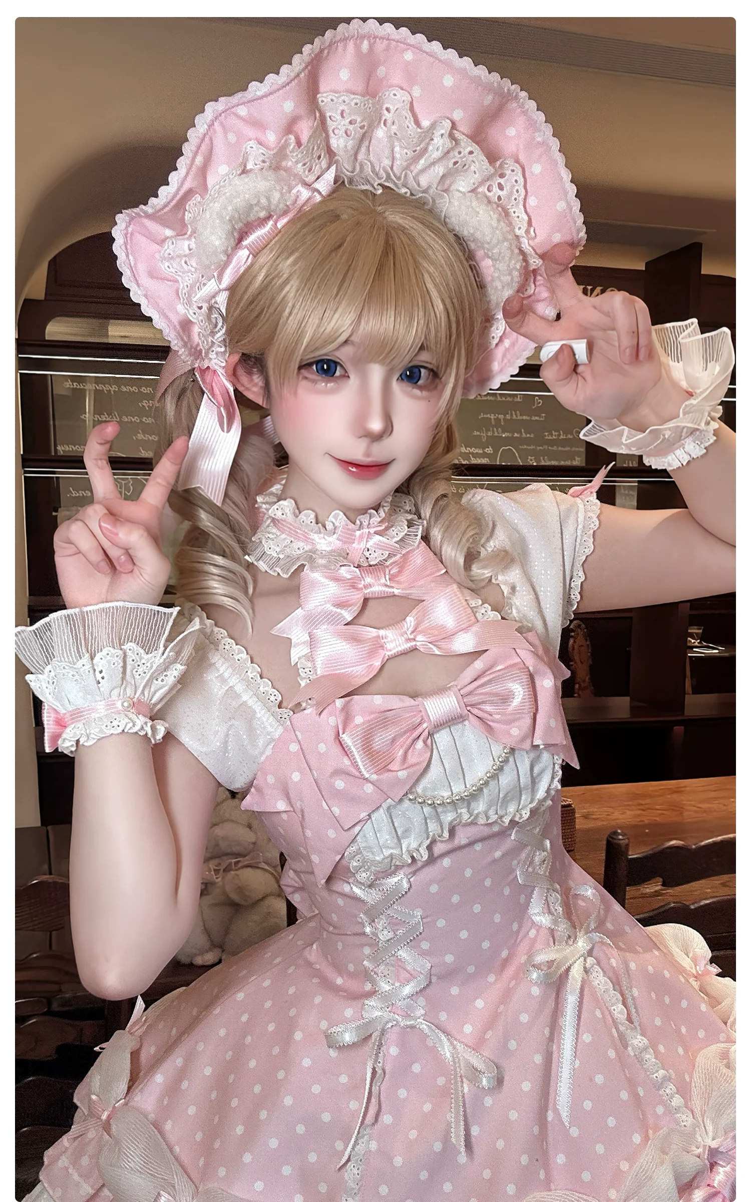 Alice Girl - Old School Polka Dots - Halter Neck Sweet Lolita OP Dress - Image 14