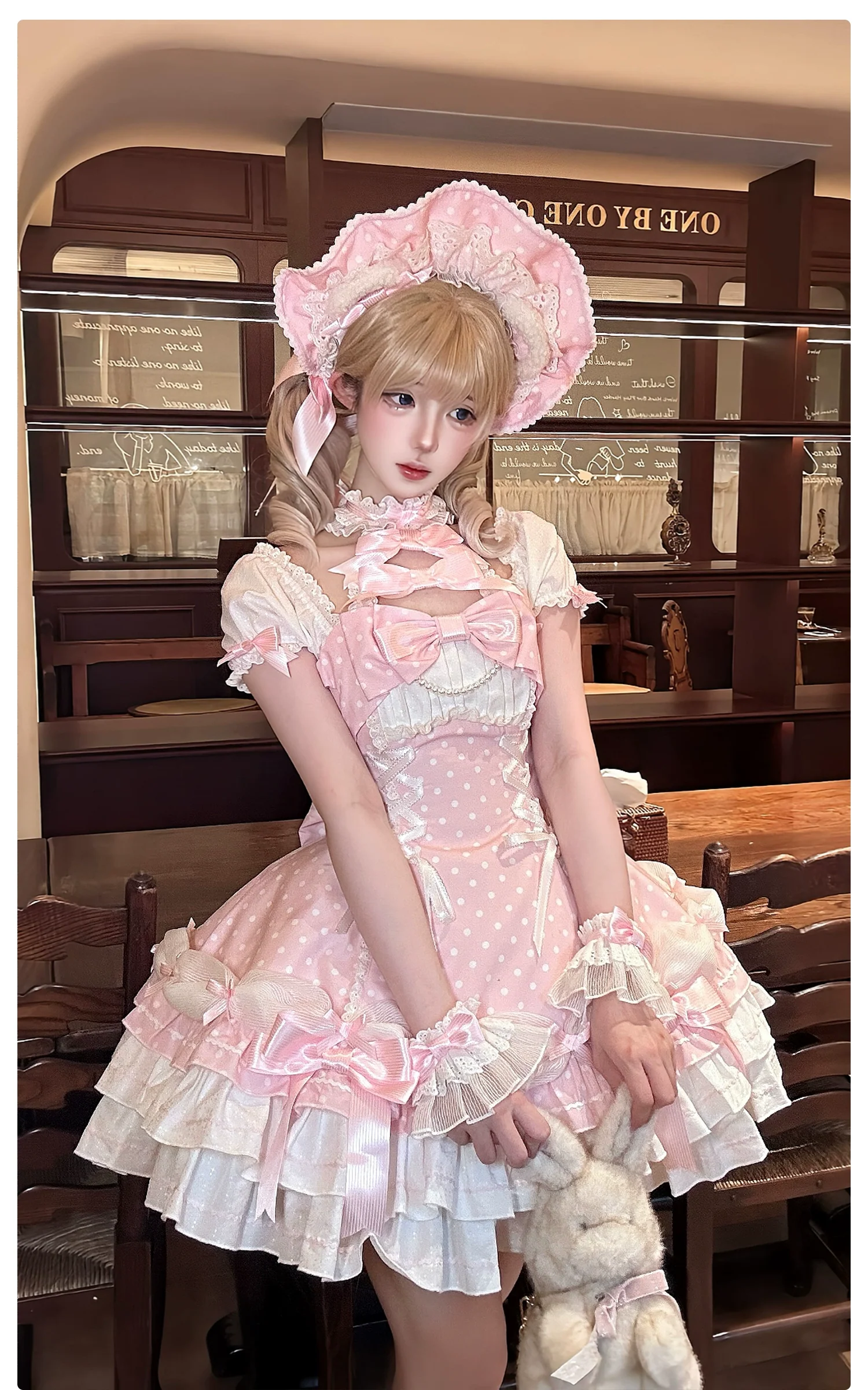 Alice Girl - Old School Polka Dots - Halter Neck Sweet Lolita OP Dress - Image 15