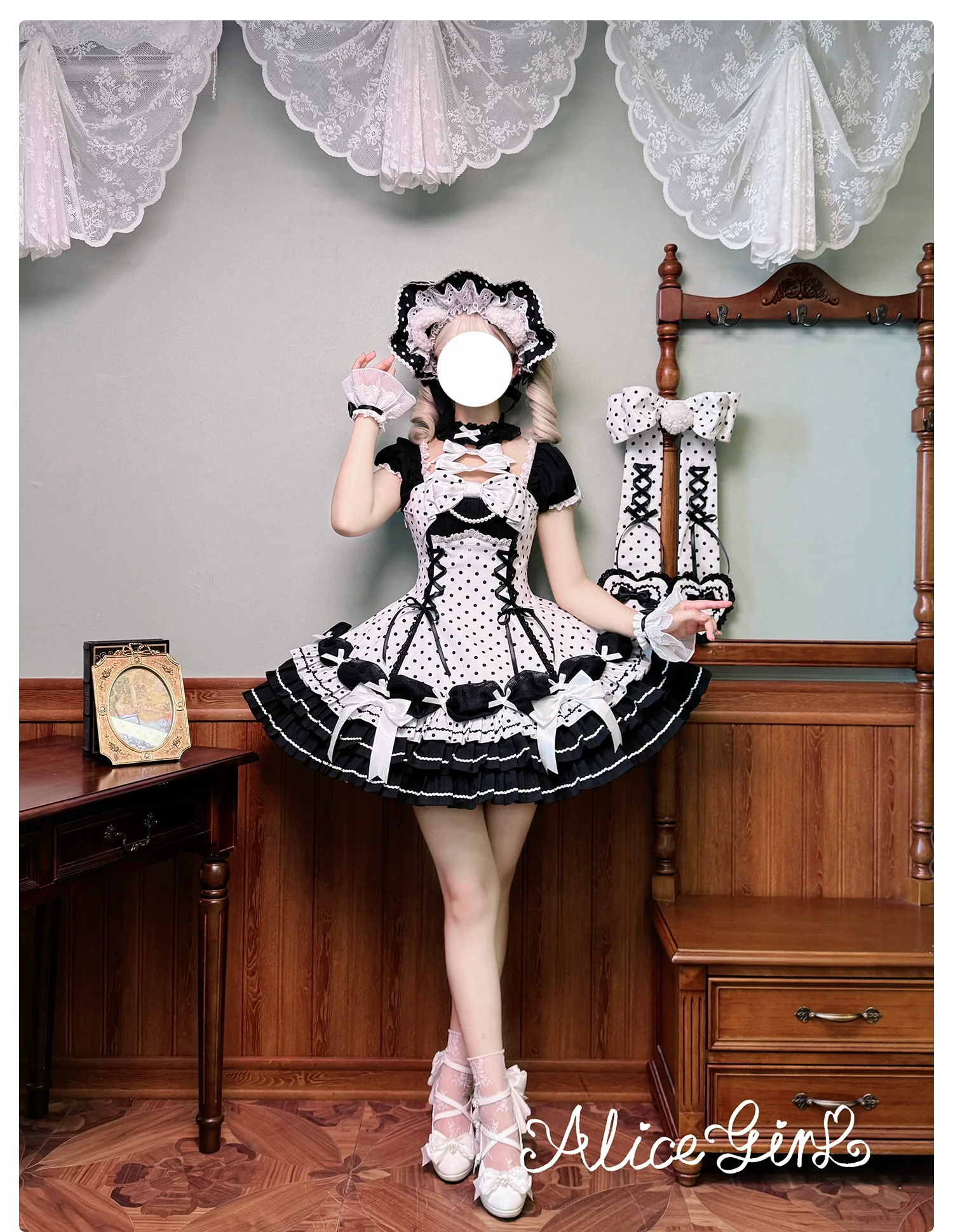 Alice Girl - Old School Polka Dots - Halter Neck Sweet Lolita OP Dress - Image 25