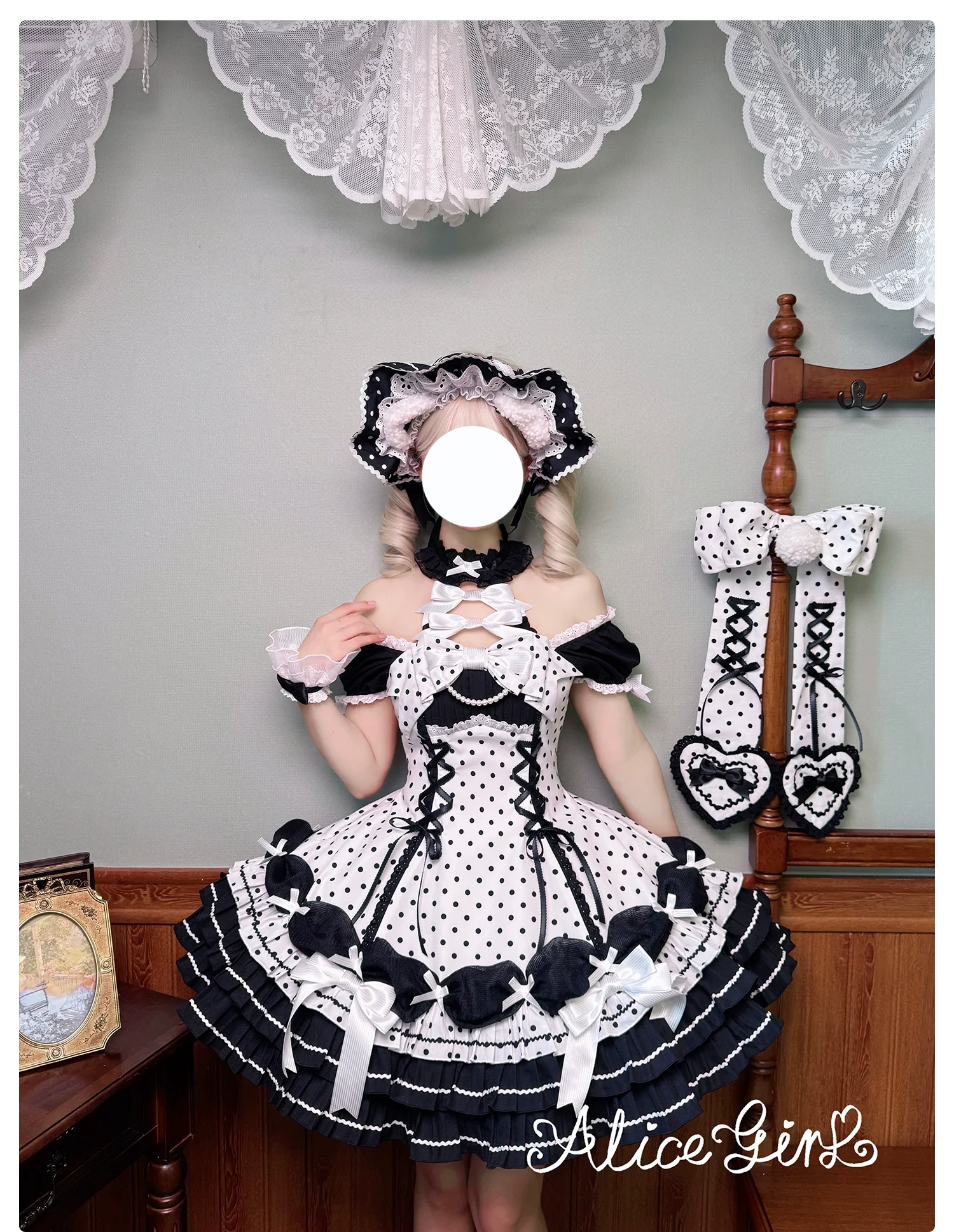 Alice Girl - Old School Polka Dots - Halter Neck Sweet Lolita OP Dress - Image 28