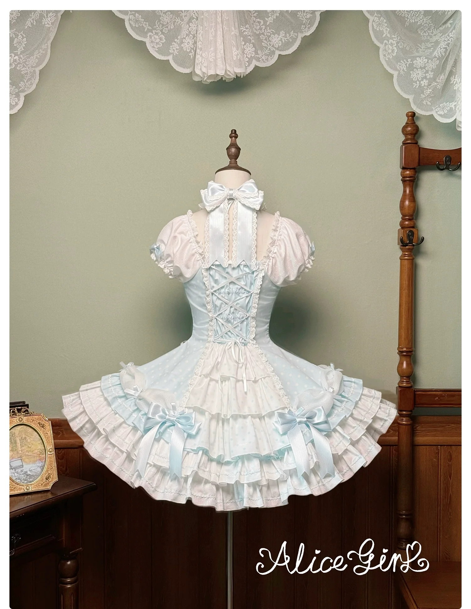 Alice Girl - Old School Polka Dots - Halter Neck Sweet Lolita OP Dress - Image 30