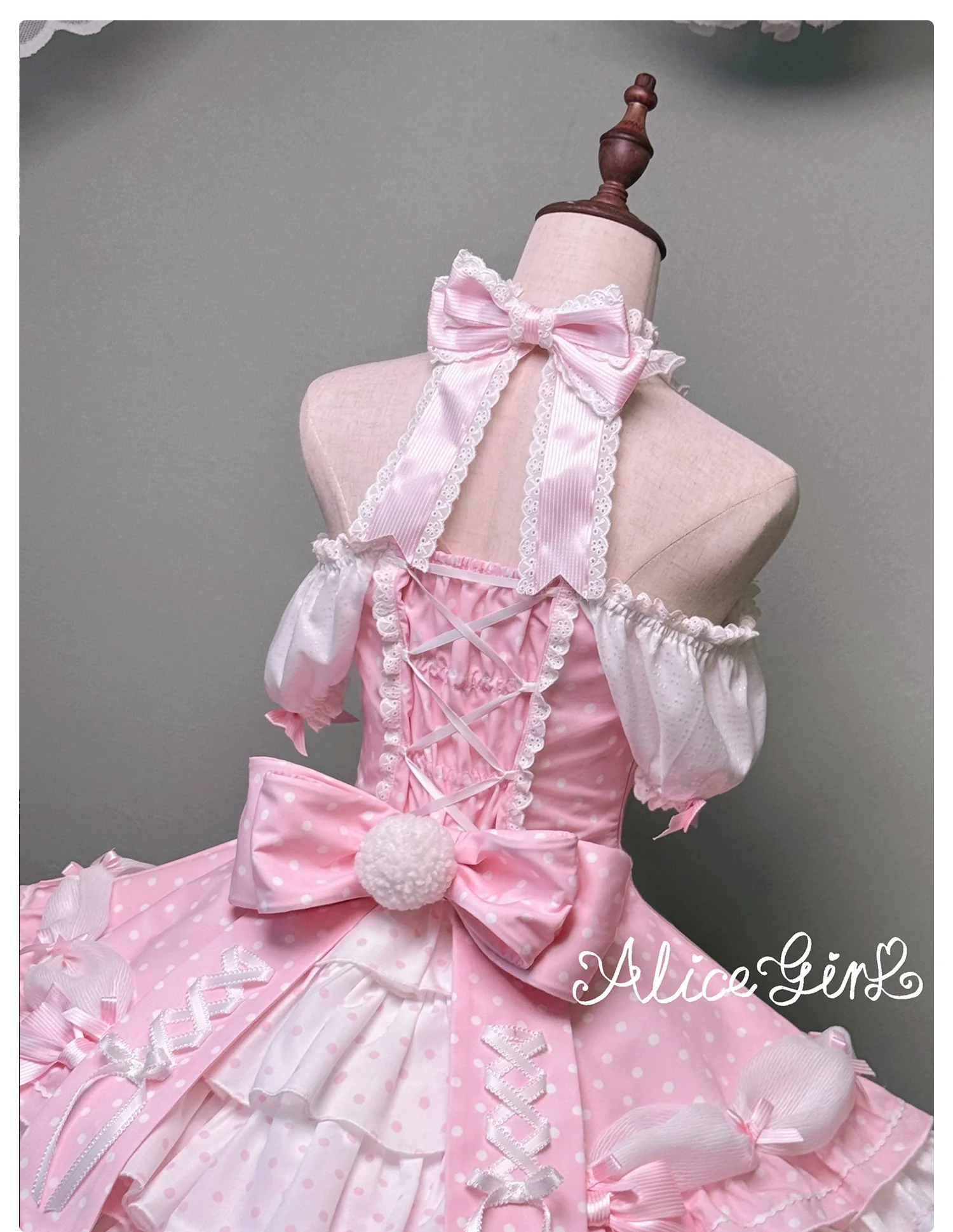 Alice Girl - Old School Polka Dots - Halter Neck Sweet Lolita OP Dress - Image 50