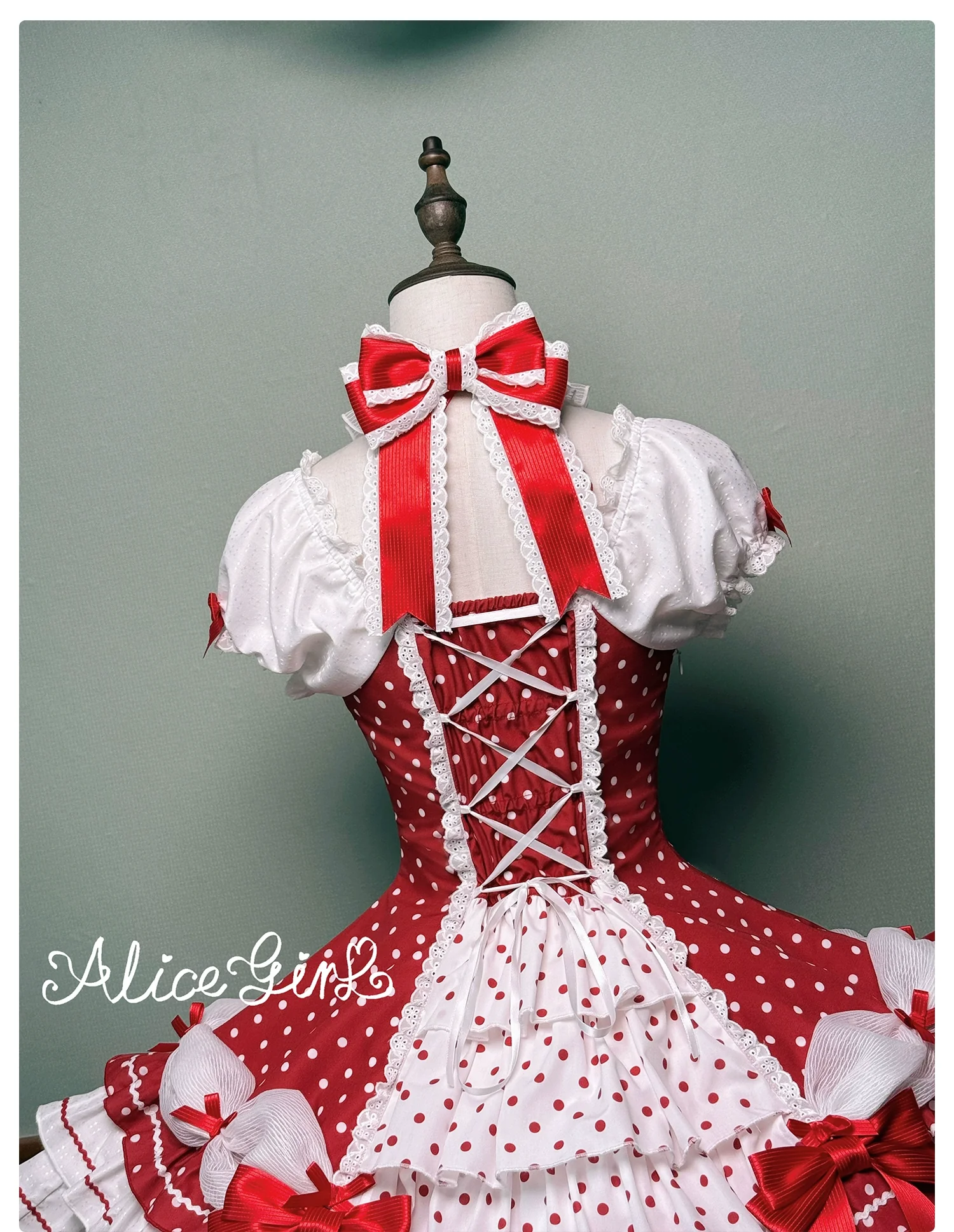 Alice Girl - Old School Polka Dots - Halter Neck Sweet Lolita OP Dress - Image 55