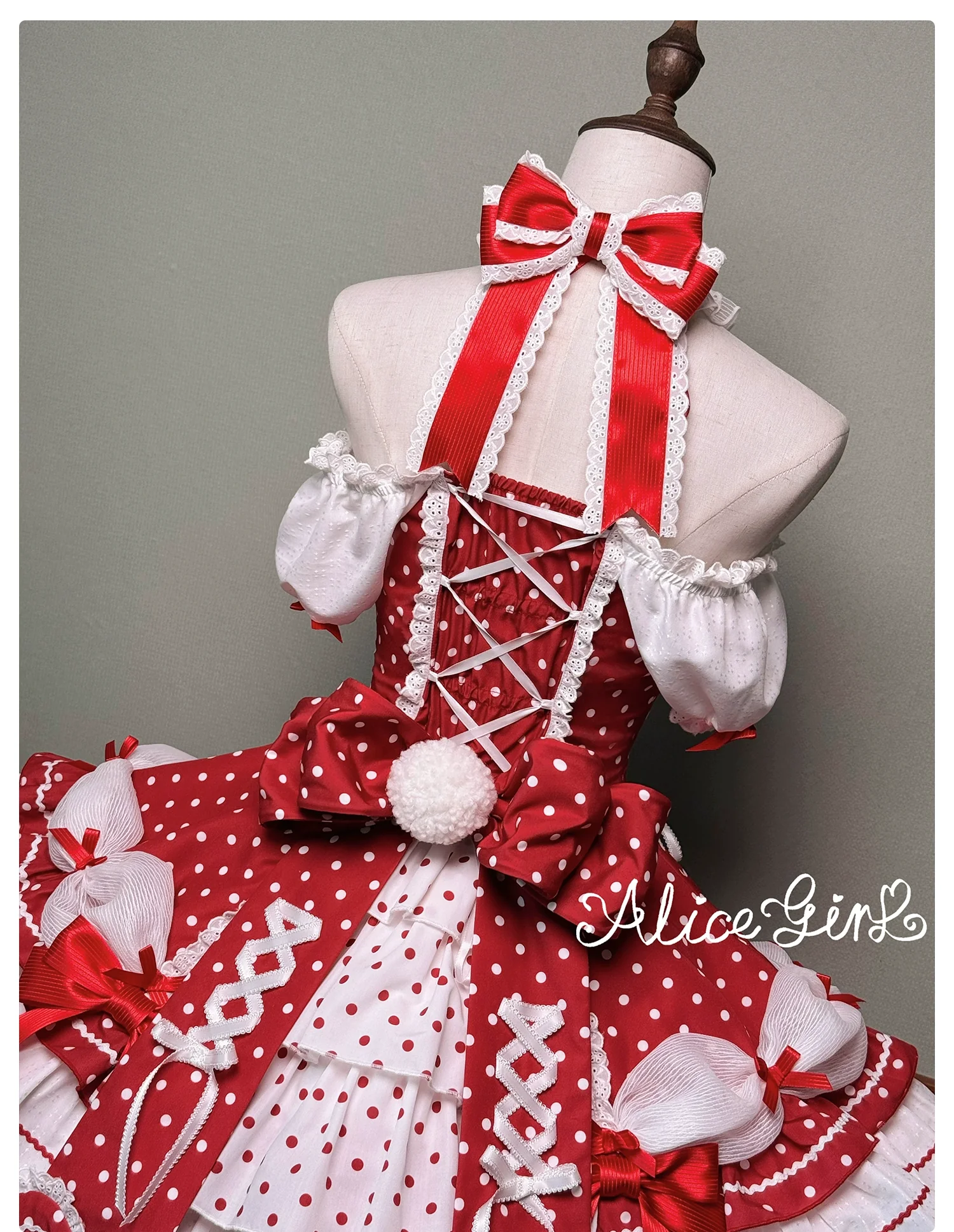 Alice Girl - Old School Polka Dots - Halter Neck Sweet Lolita OP Dress - Image 59