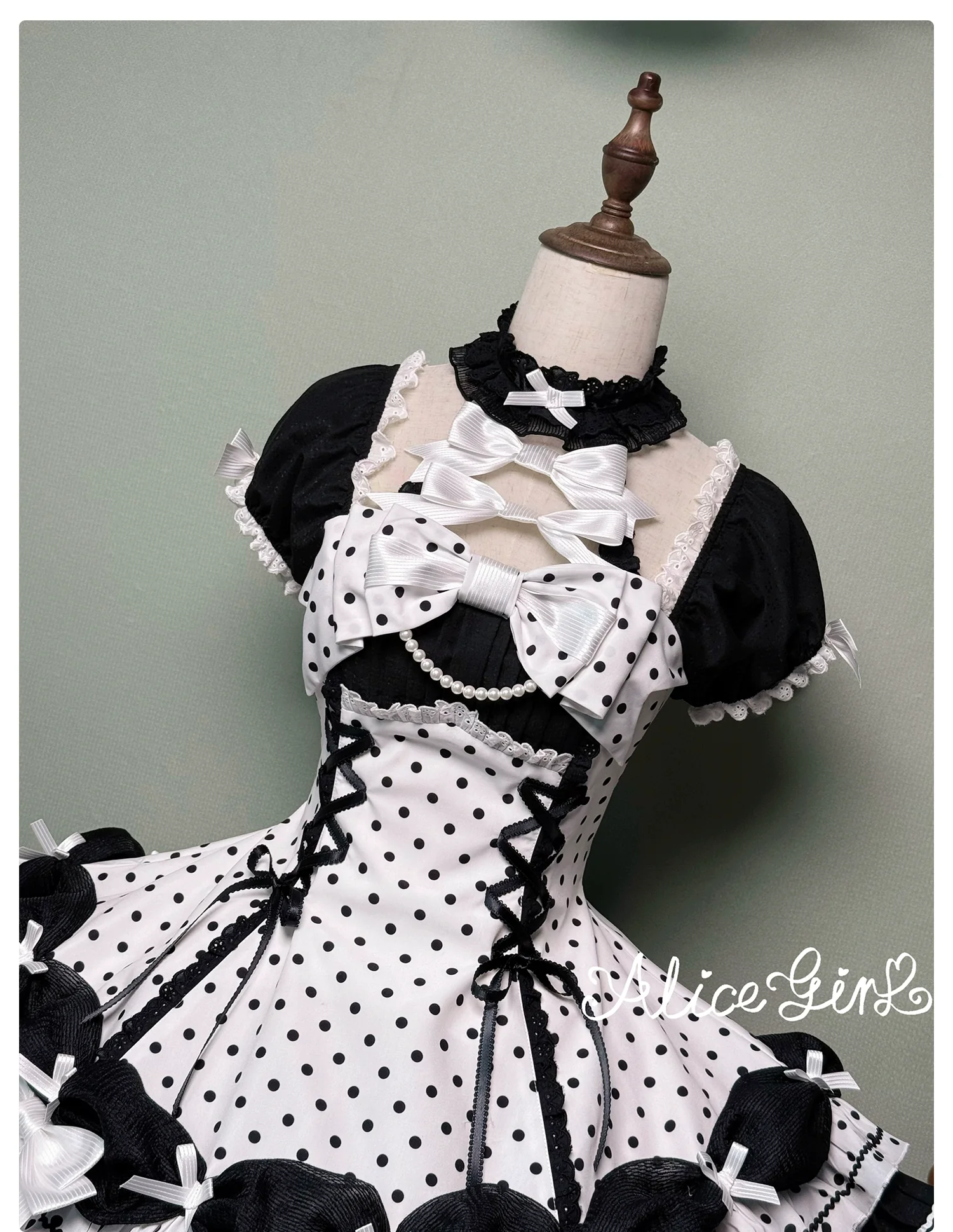 Alice Girl - Old School Polka Dots - Halter Neck Sweet Lolita OP Dress - Image 63