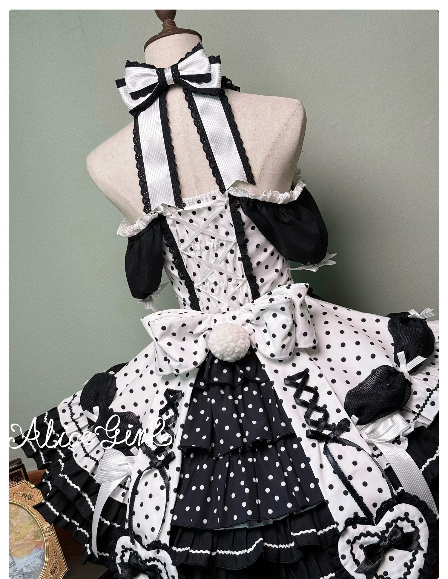 Alice Girl - Old School Polka Dots - Halter Neck Sweet Lolita OP Dress - Image 67