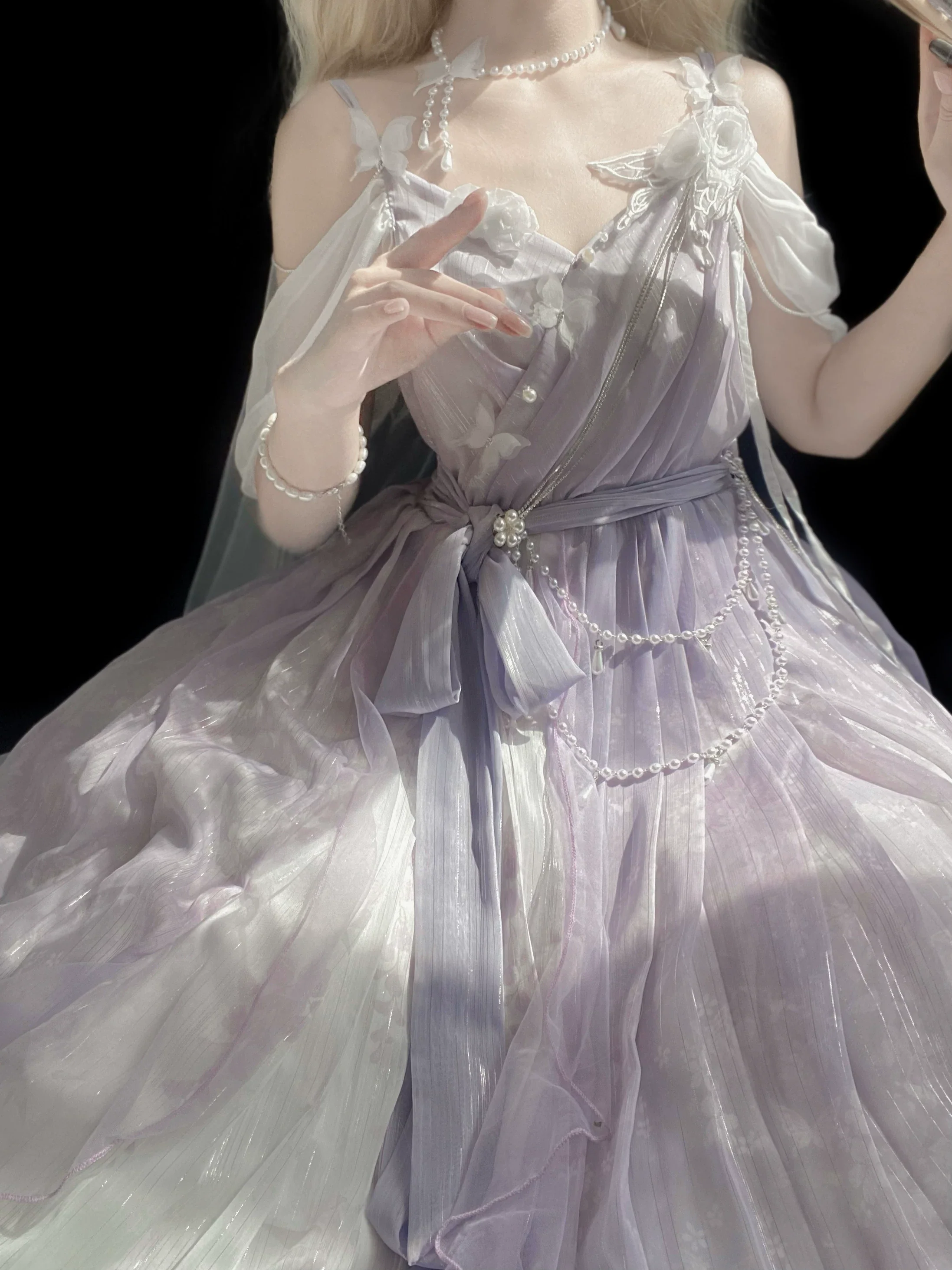 Han Lolita Dress Side Slit Purple JSK Dress - Image 17