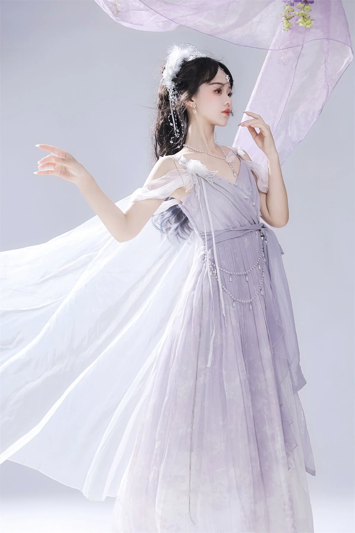 Han Lolita Dress Side Slit Purple JSK Dress - Image 3
