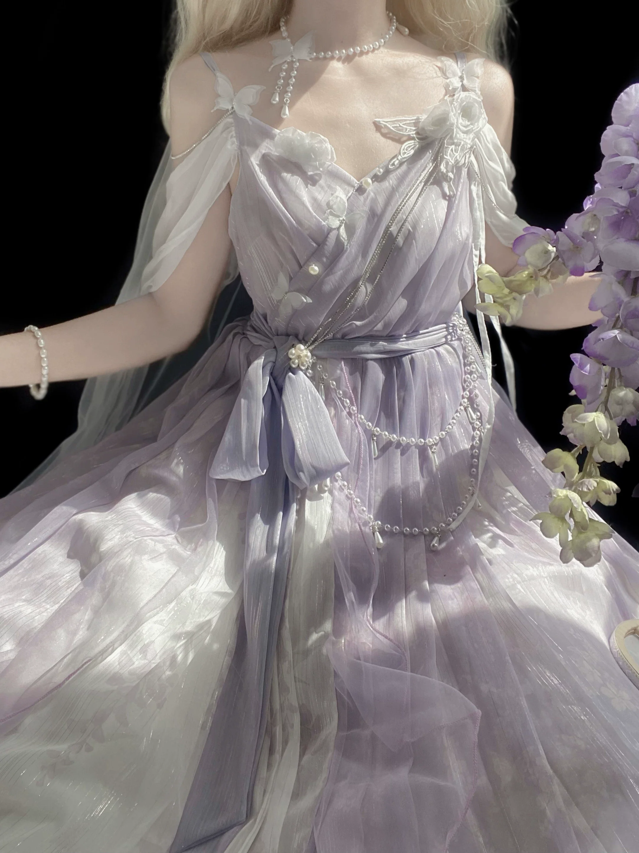 Han Lolita Dress Side Slit Purple JSK Dress - Image 6