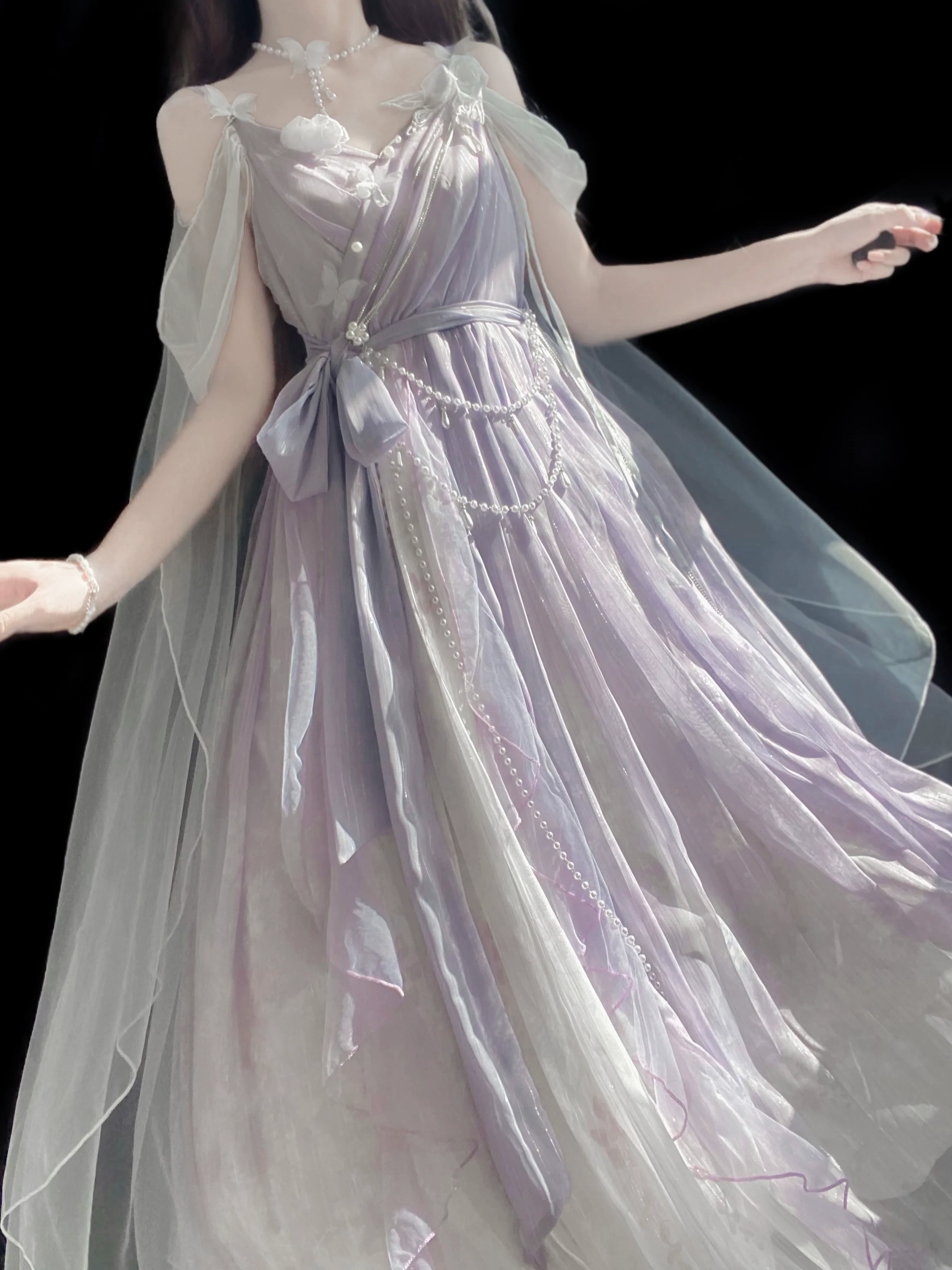 Han Lolita Dress Side Slit Purple JSK Dress - Image 8