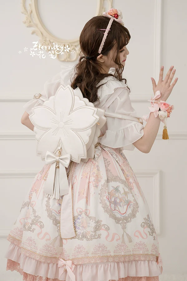 Han Lolita Sakura Bag Double-layered Handbag Crossbody Bag Multicolors - Image 11