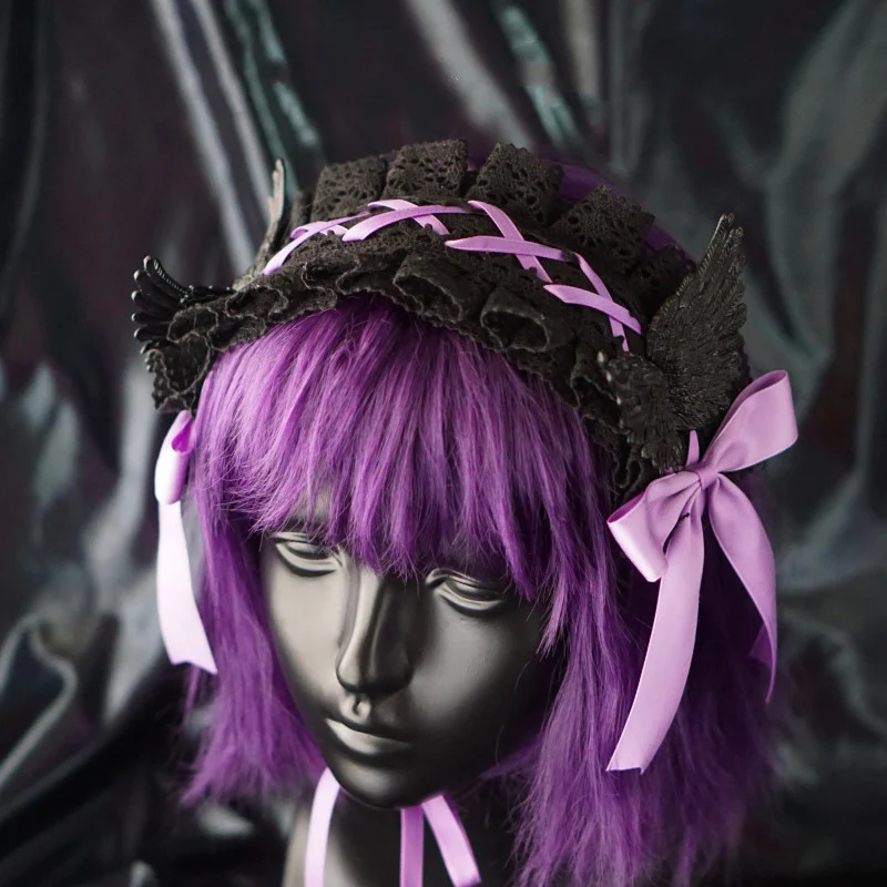 Strange Sugar - Black Wings Halloween Goth Lolita Hairband - Image 10