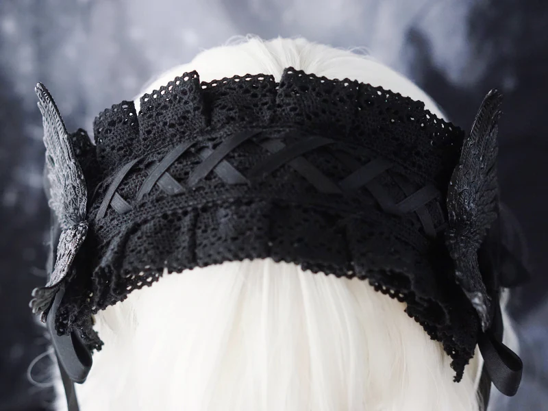 Strange Sugar - Black Wings Halloween Goth Lolita Hairband - Image 14