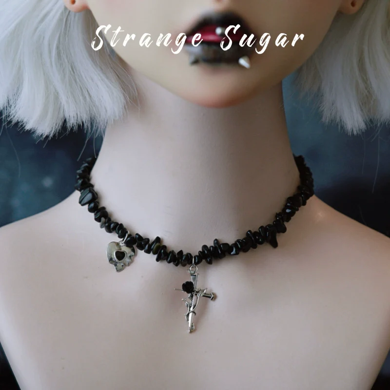 Strange Sugar - Handmade Gothic Lolita Choker, Multiple Pendant - Image 11