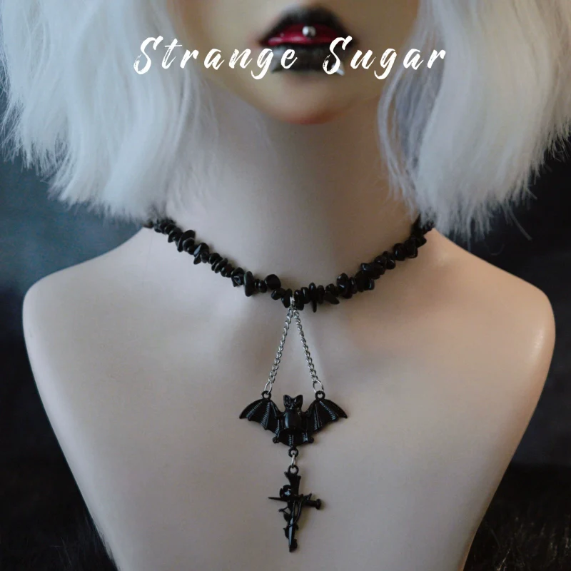 Strange Sugar - Handmade Gothic Lolita Choker, Multiple Pendant - Image 16