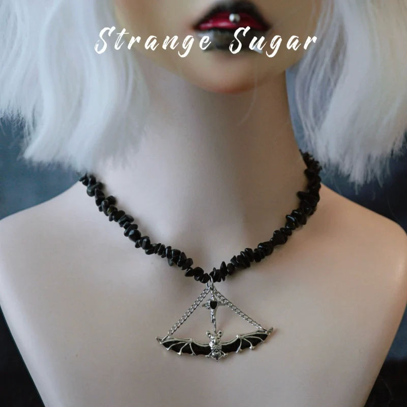 Strange Sugar - Handmade Gothic Lolita Choker, Multiple Pendant - Image 17