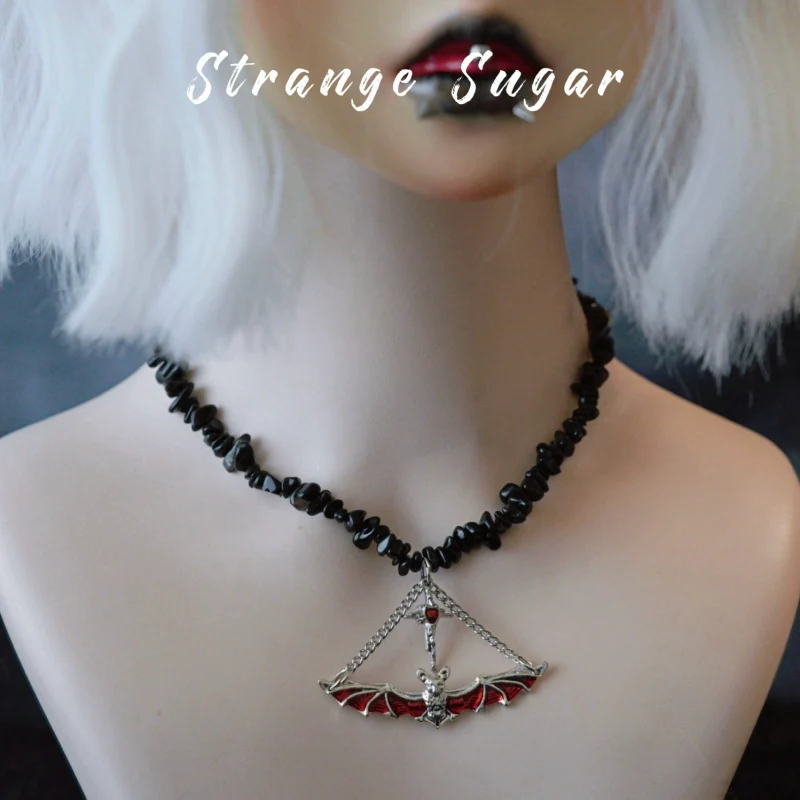 Strange Sugar - Handmade Gothic Lolita Choker, Multiple Pendant - Image 18