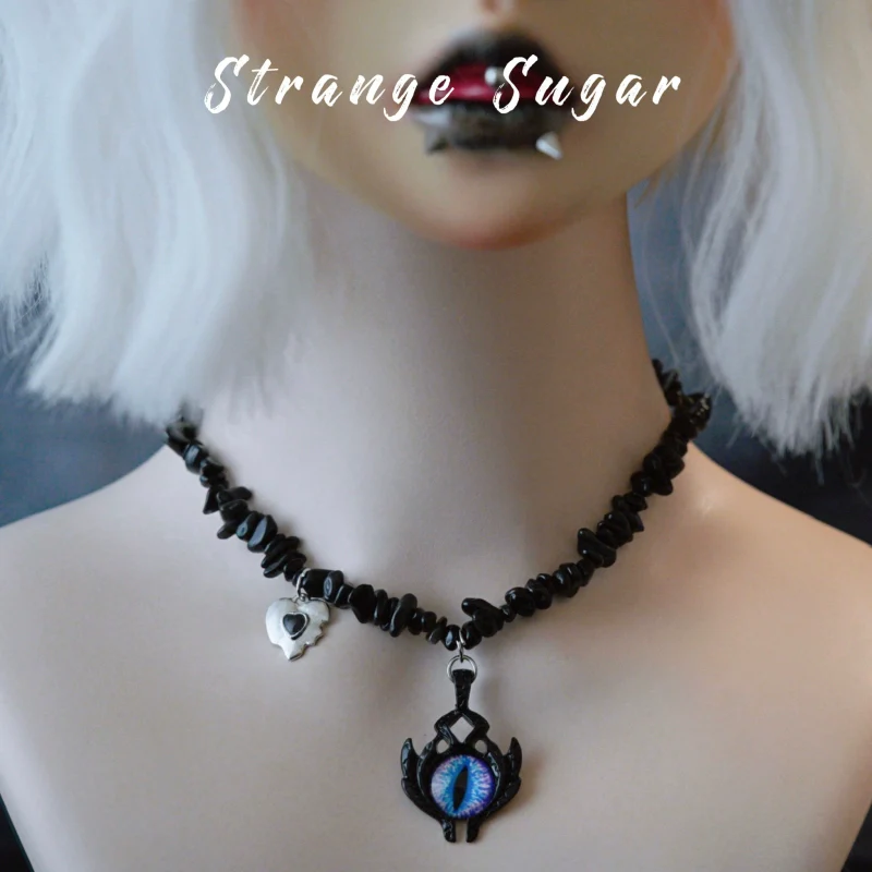 Strange Sugar - Handmade Gothic Lolita Choker, Multiple Pendant - Image 20